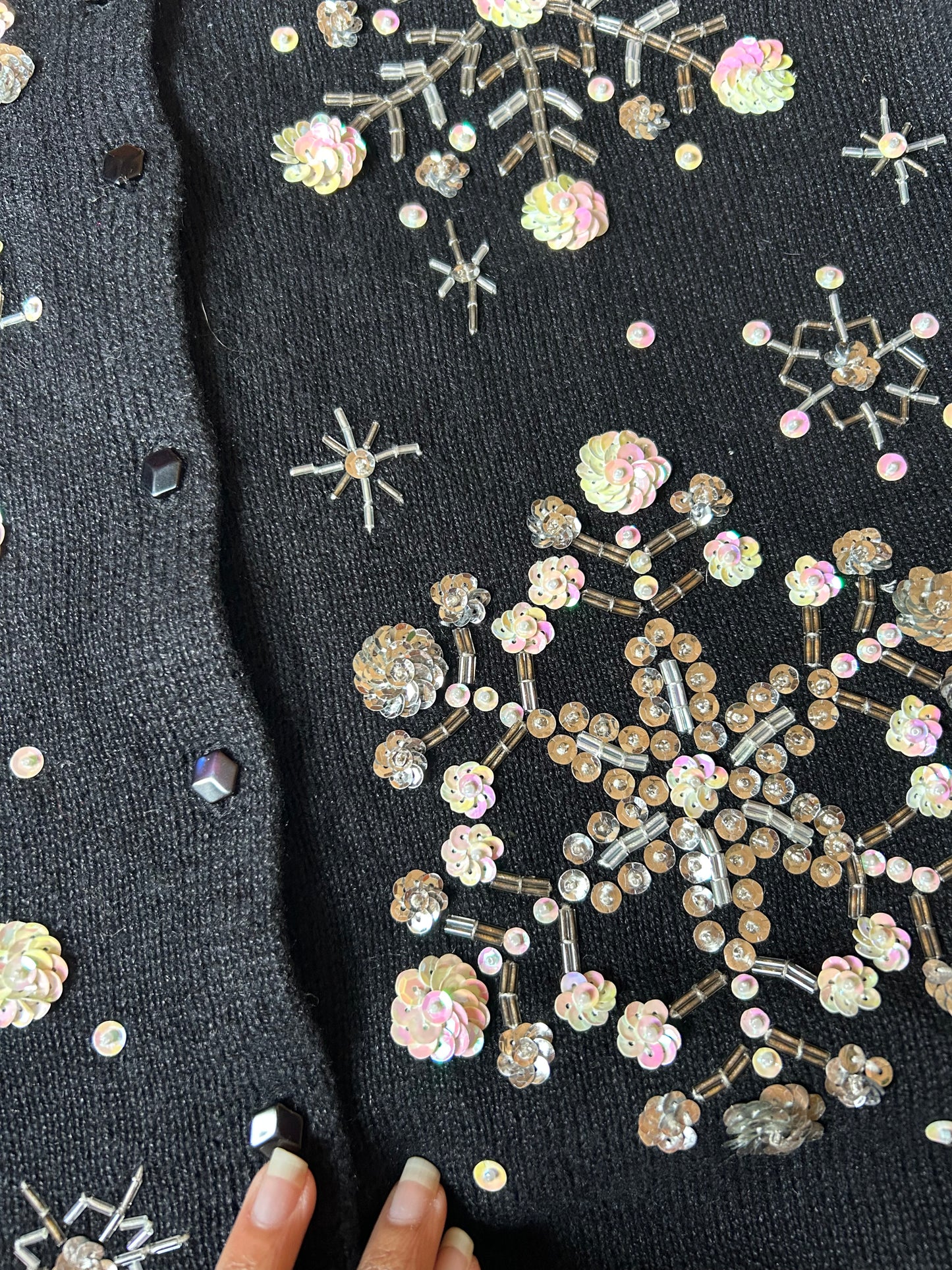 Vintage Heirloom Collectibles Beaded Knit Cardigan