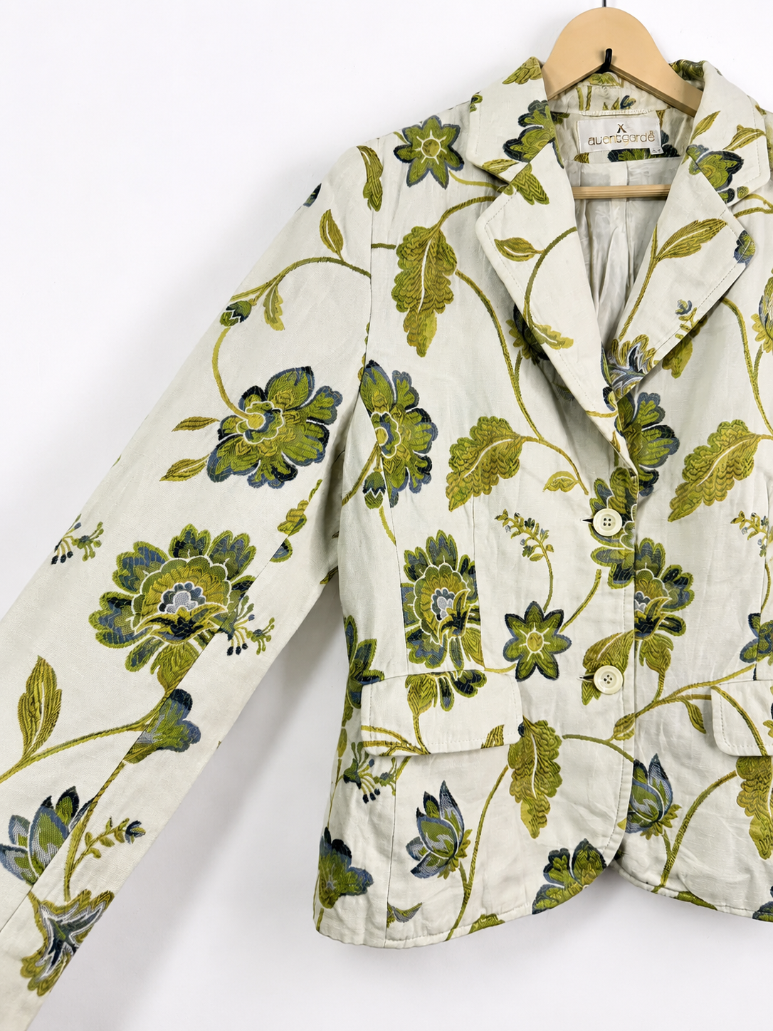 Vintage Avantgarde Botanical Tapestry Blazer