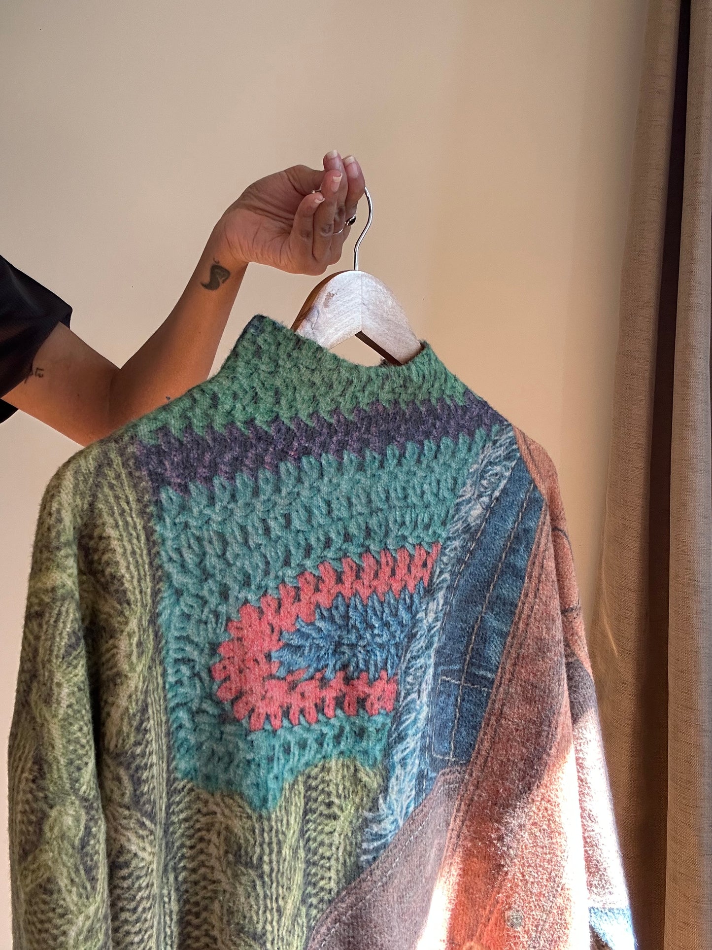 Vintage Printed Knit Pullover