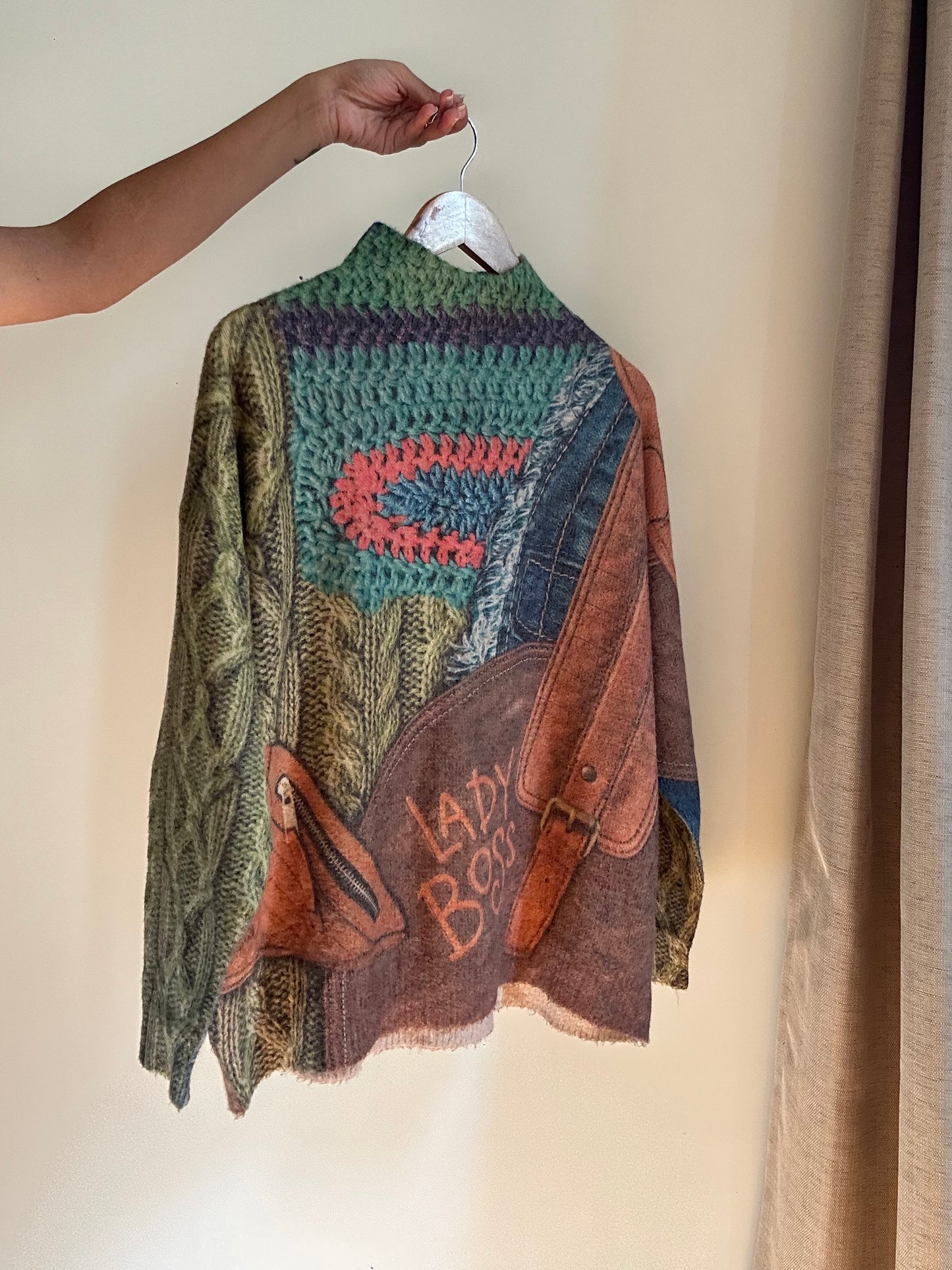 Vintage Printed Knit Pullover