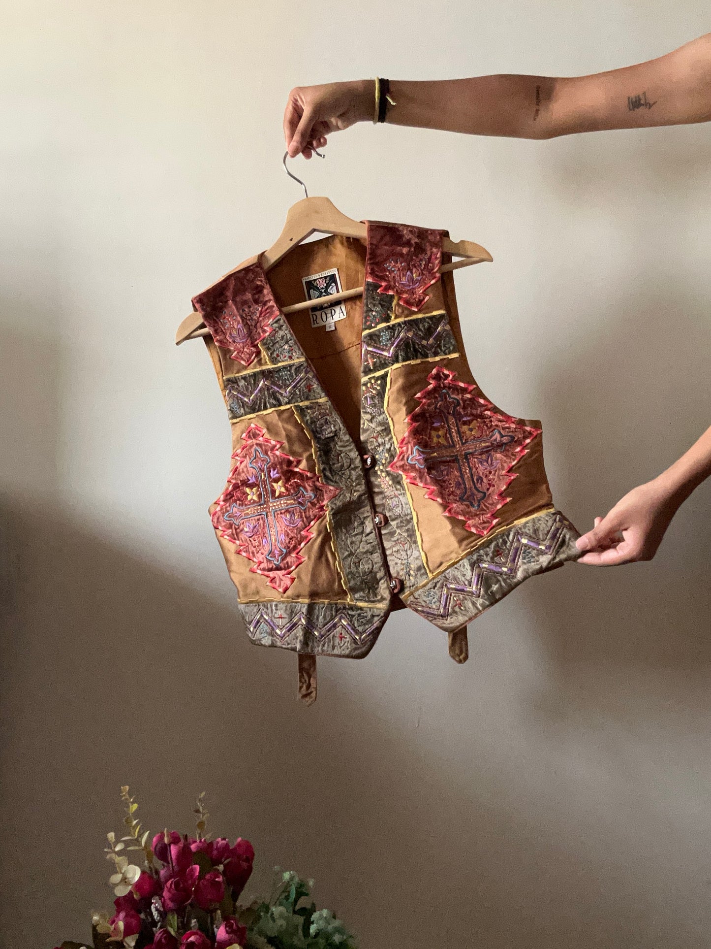Ropa Vintage Patchwork and Embroidered Vest