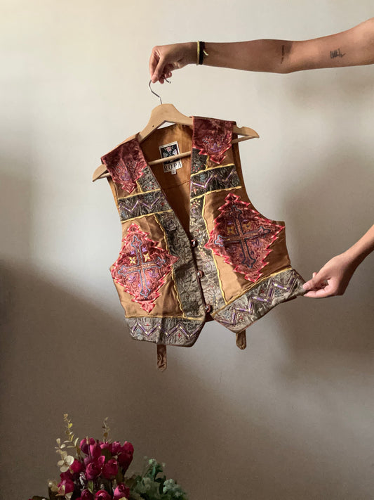Ropa Vintage Patchwork and Embroidered Vest