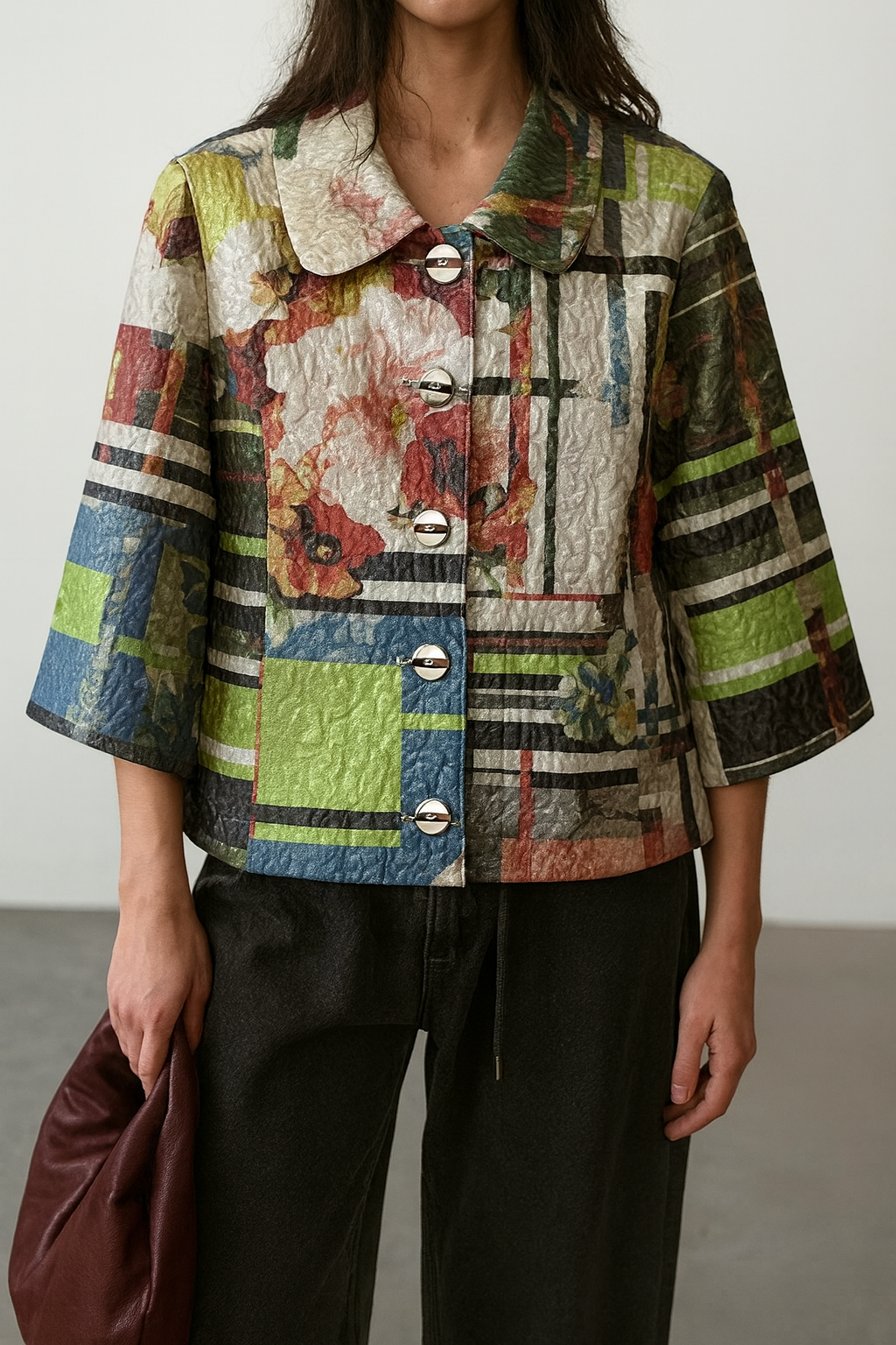 Joseph Ribkoff Vintage Abstract Print Shaket