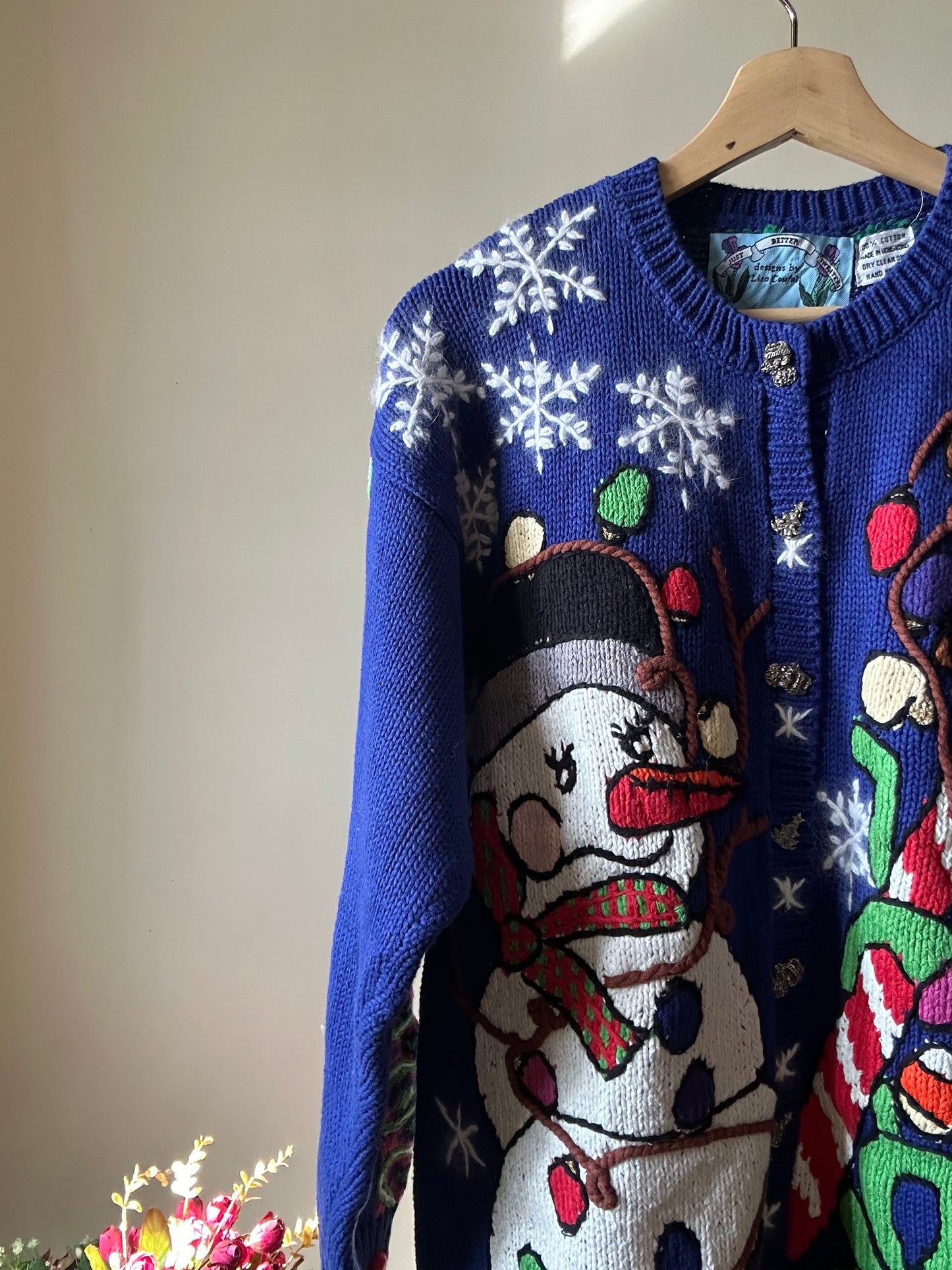 Vintage Just Better Sweater All Embroidered Merry Christmas Sweater