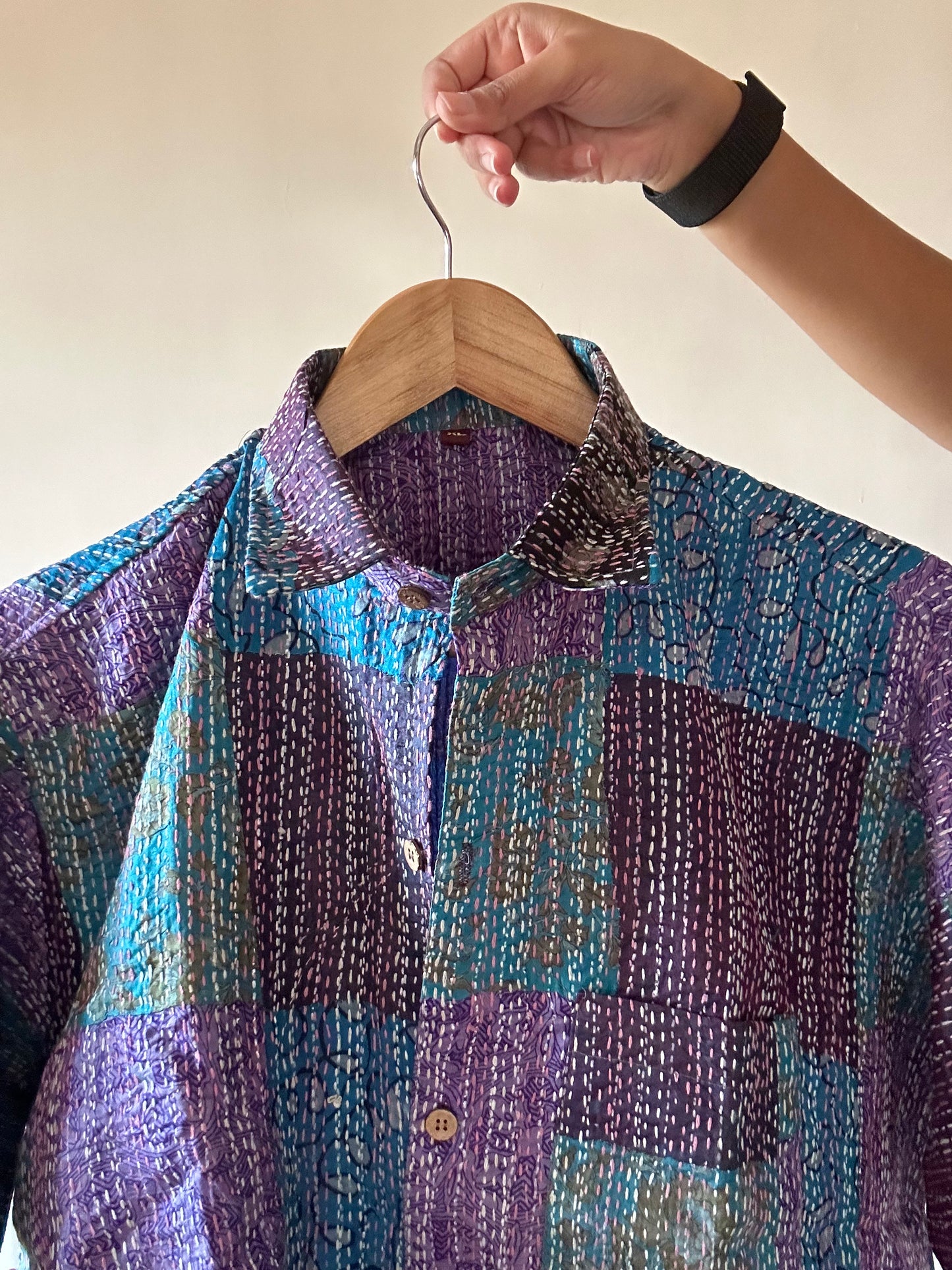 Sea Side Kantha Embroidered Handmade Shirt