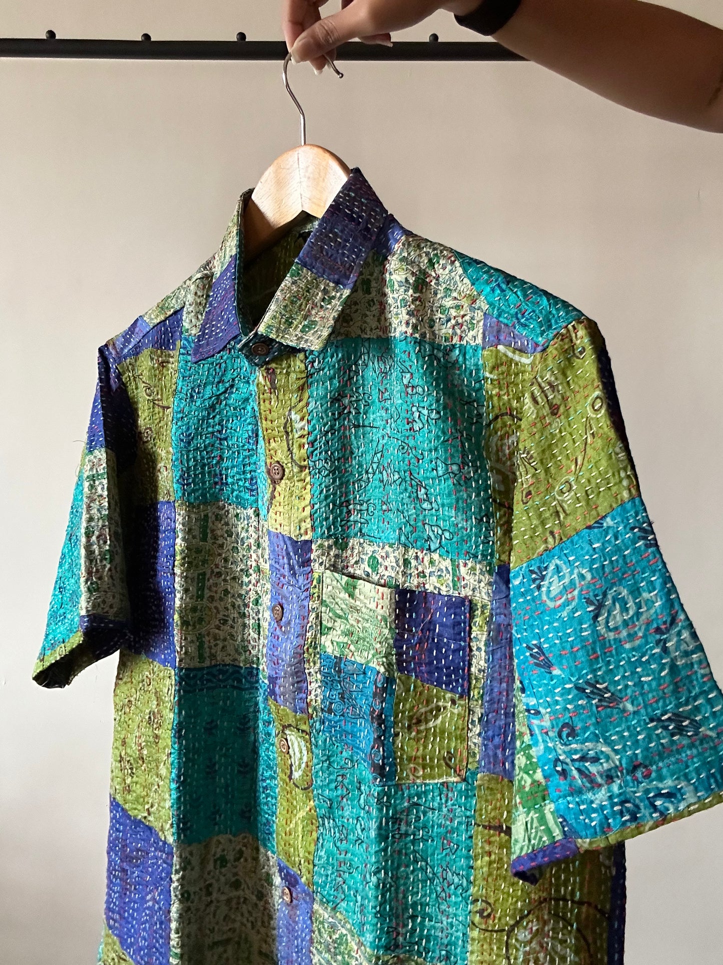 The Earth Patch Work Kantha Embroidery Shirt