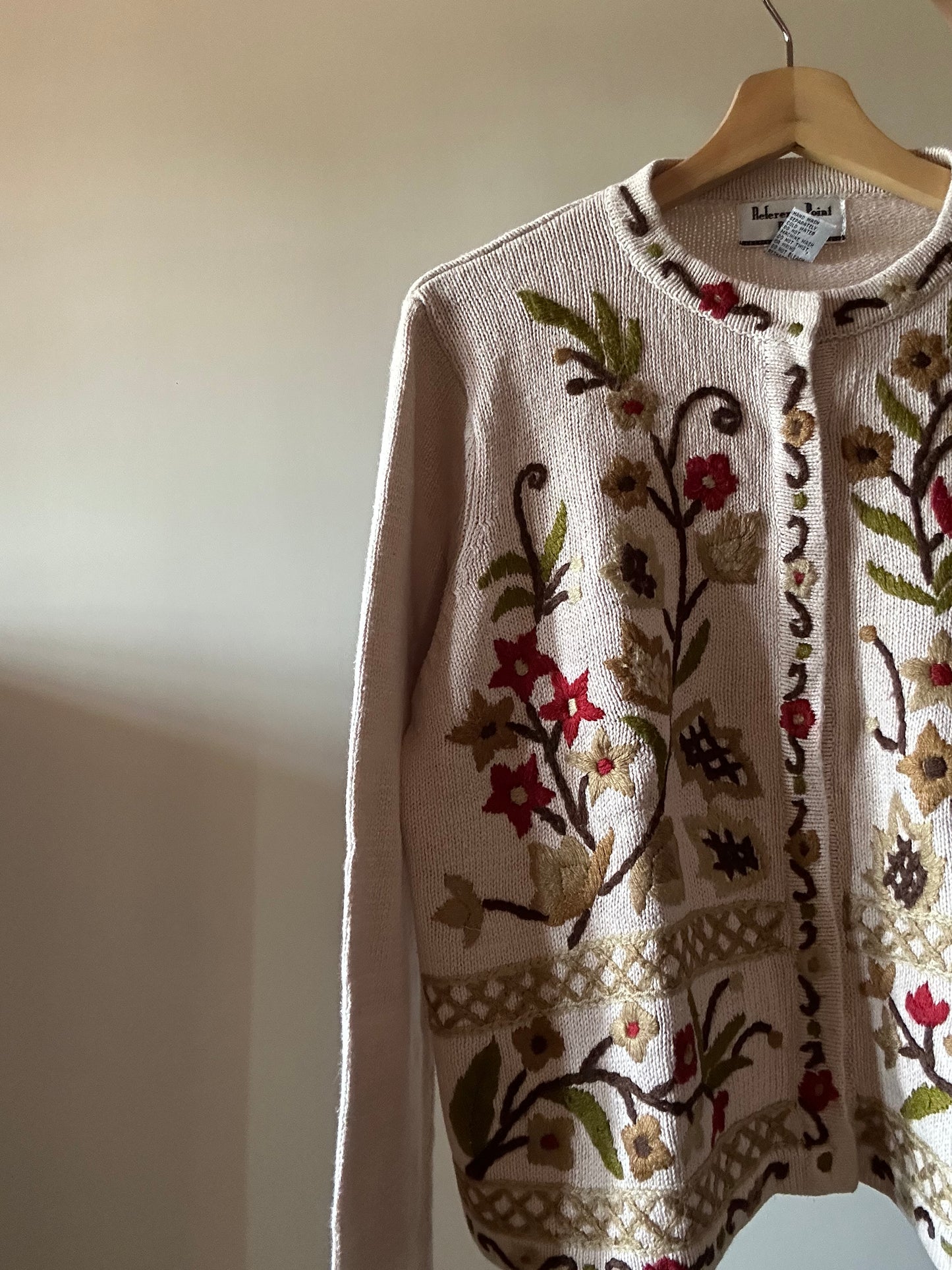 Vintage Reference Point Vintage Embroidered Knit Cardigan