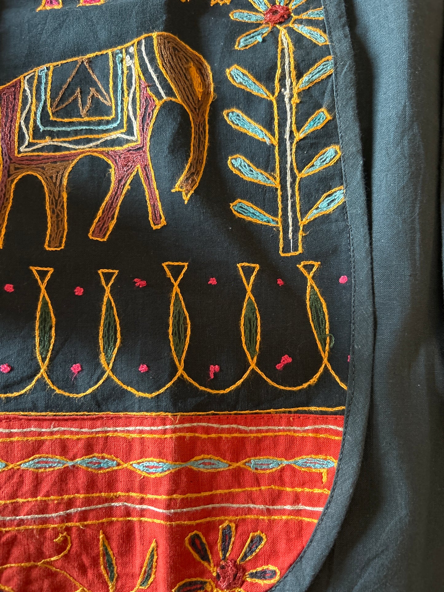 Vintage Embroidered Mirror Work Vest