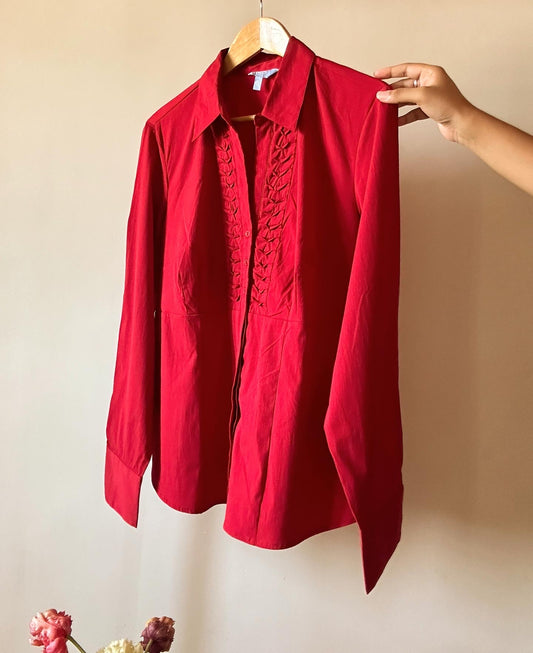 Red Vintage Semi Formal Shirt