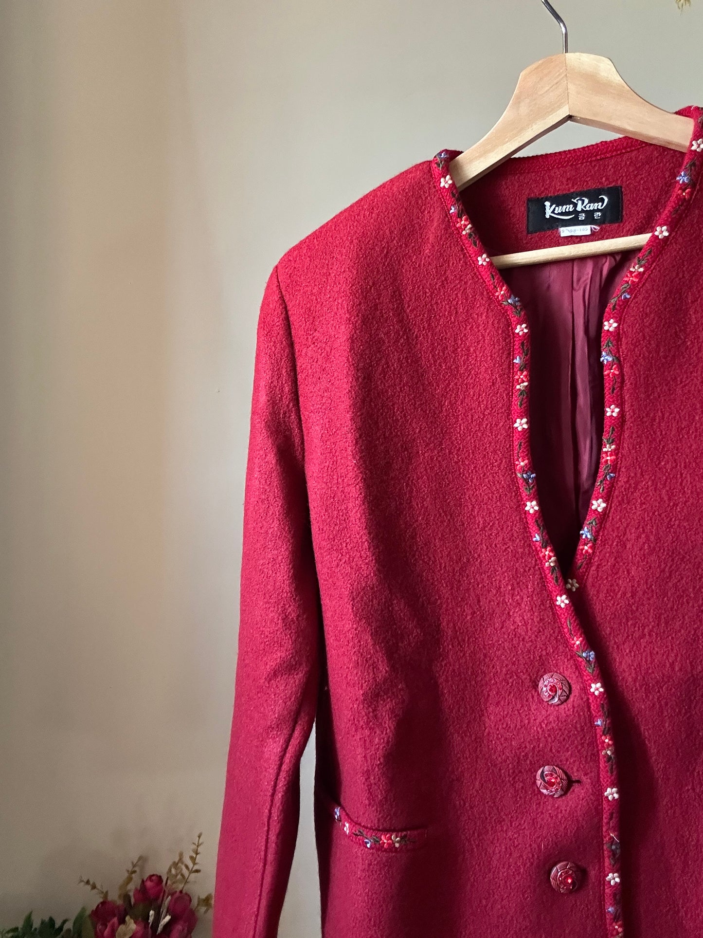 Kum Ran Vintage Wool Embroidered Blazer