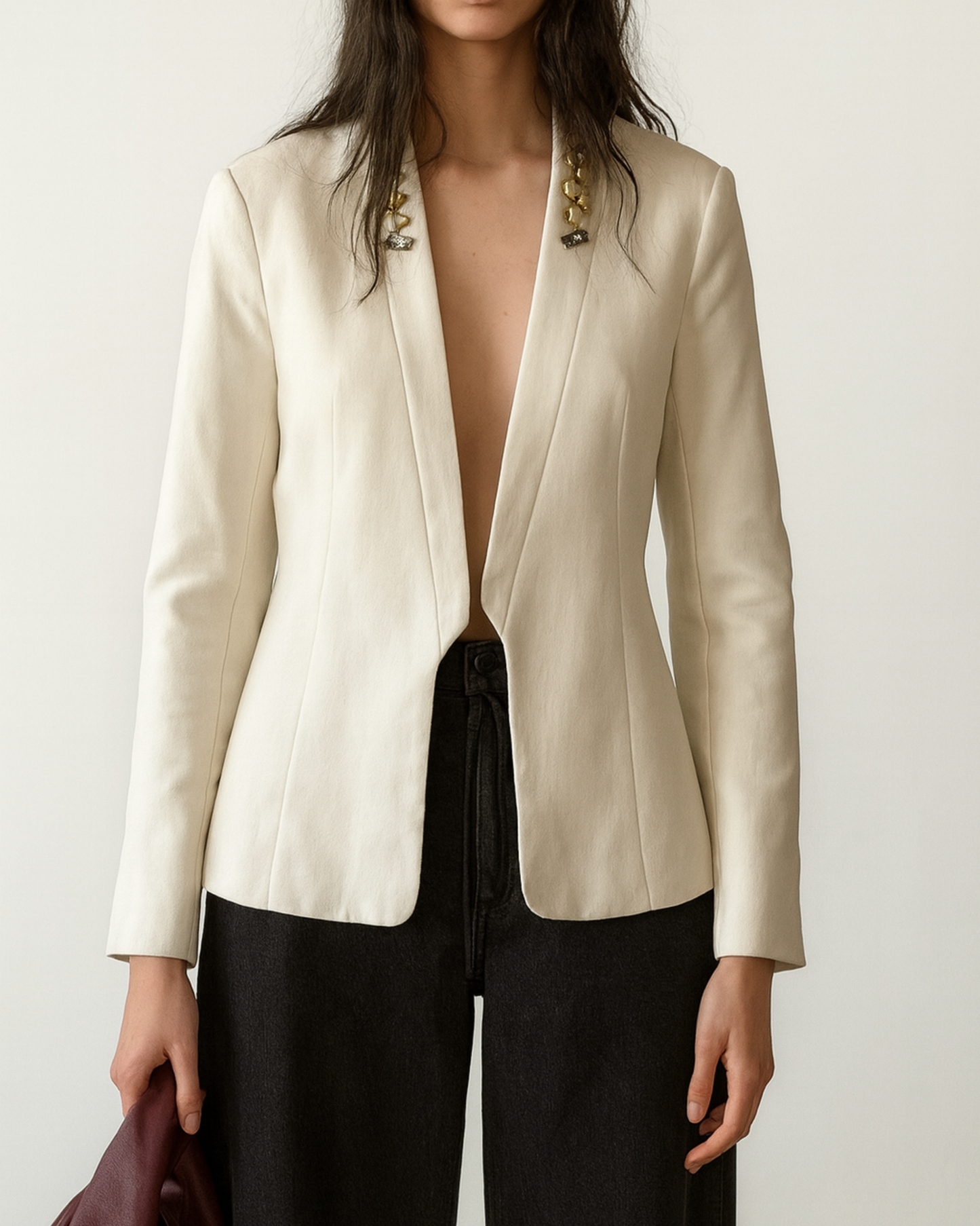 Vintage H&M Conscious Collection Open Collar Embellished Blazer