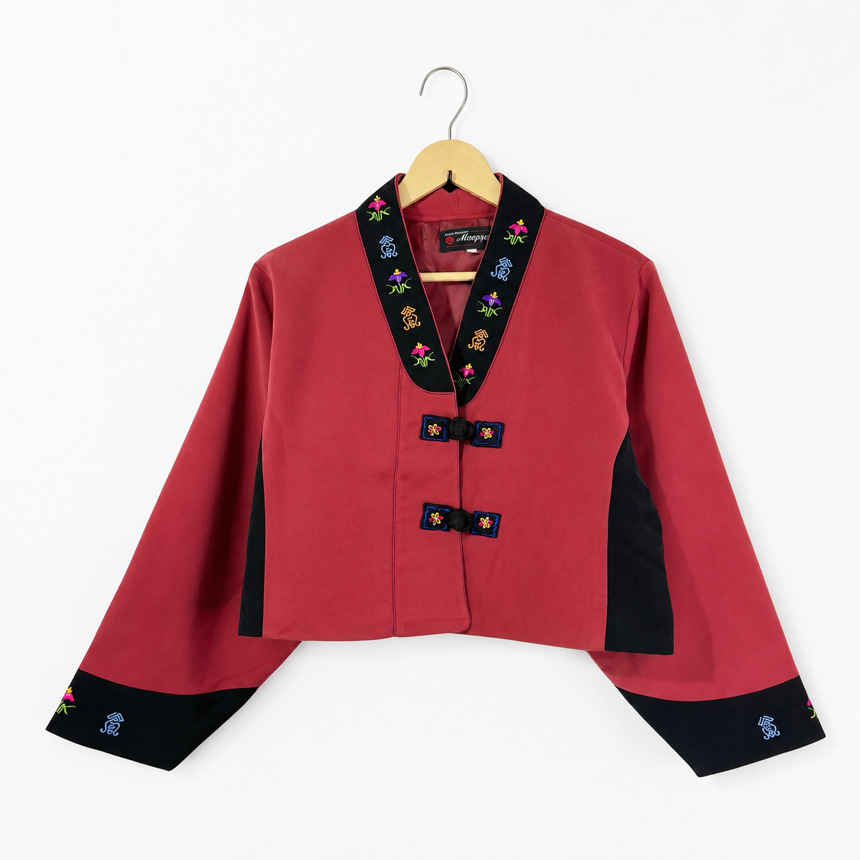 Vintage Korean Embroidered Cropped Shaket