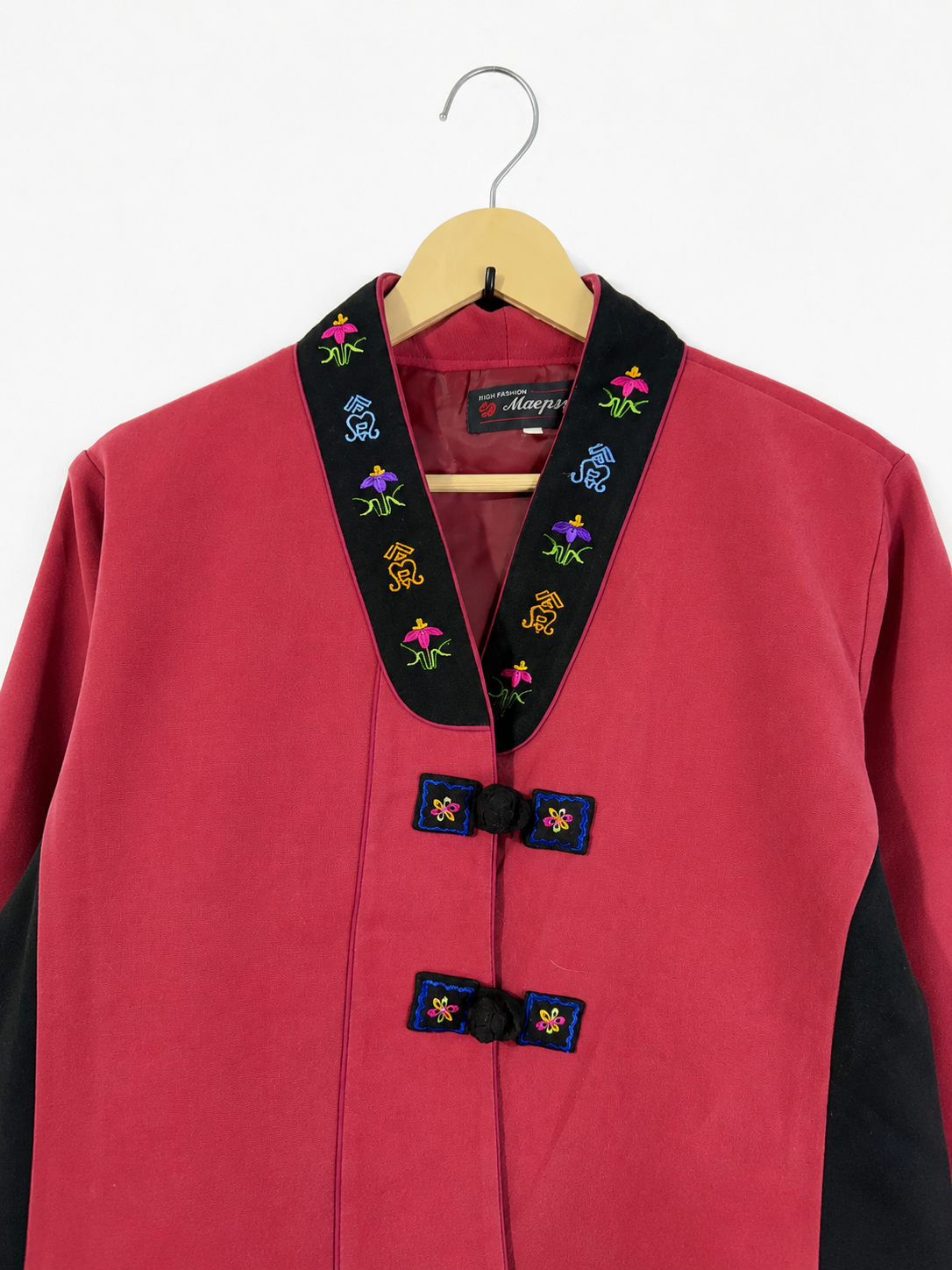 Vintage Korean Embroidered Cropped Shaket