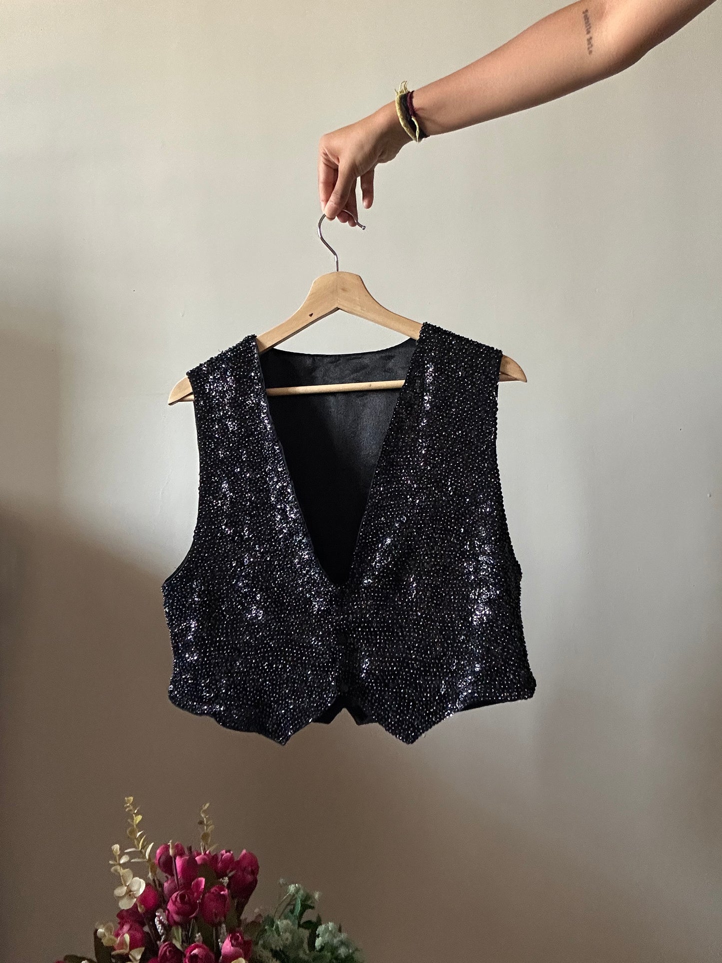 All Beaded and Sequins Vintage Vest