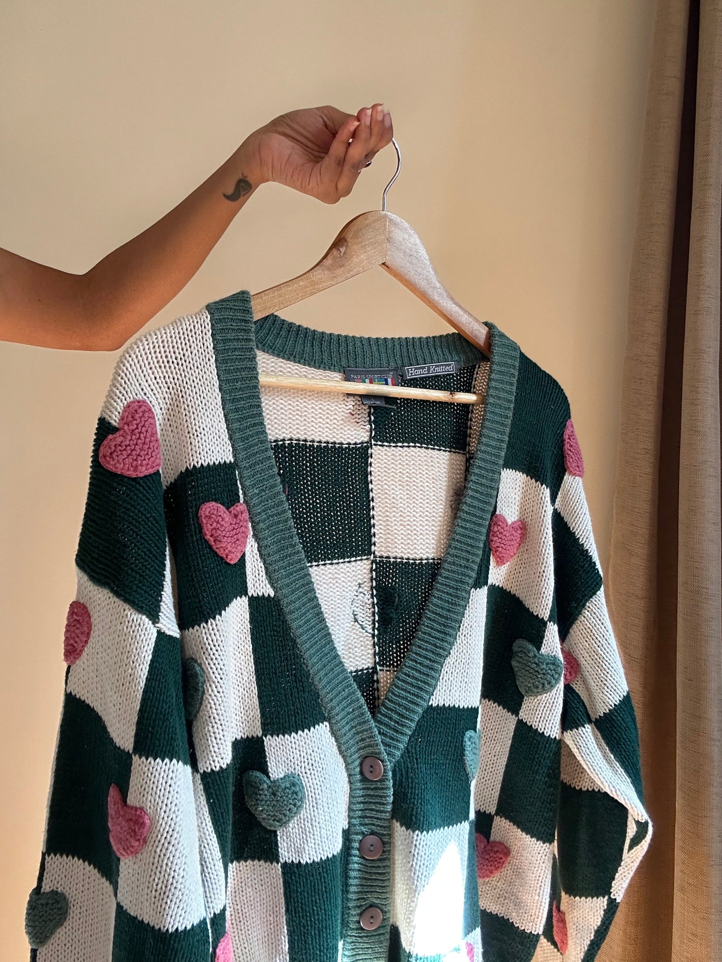 Vintage Paris Sports Club Hand Knit Cardigan