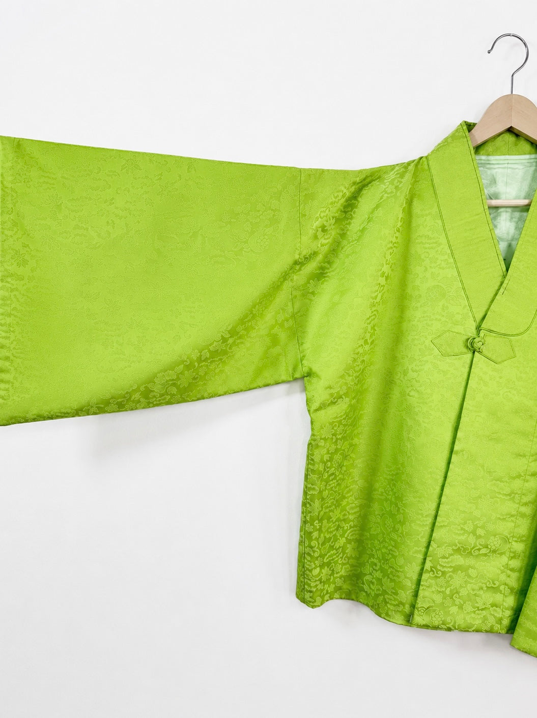 Vintage Lime Green Silk Hanbok Jacket