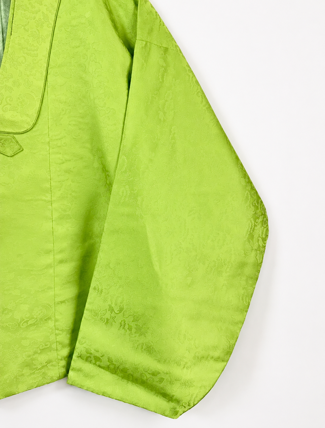Vintage Lime Green Silk Hanbok Jacket
