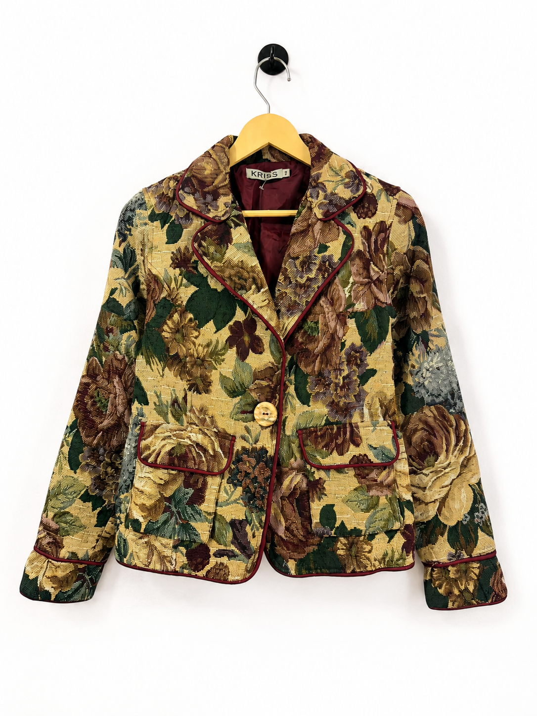 Vintage Floral Woven Tapestry Blazer