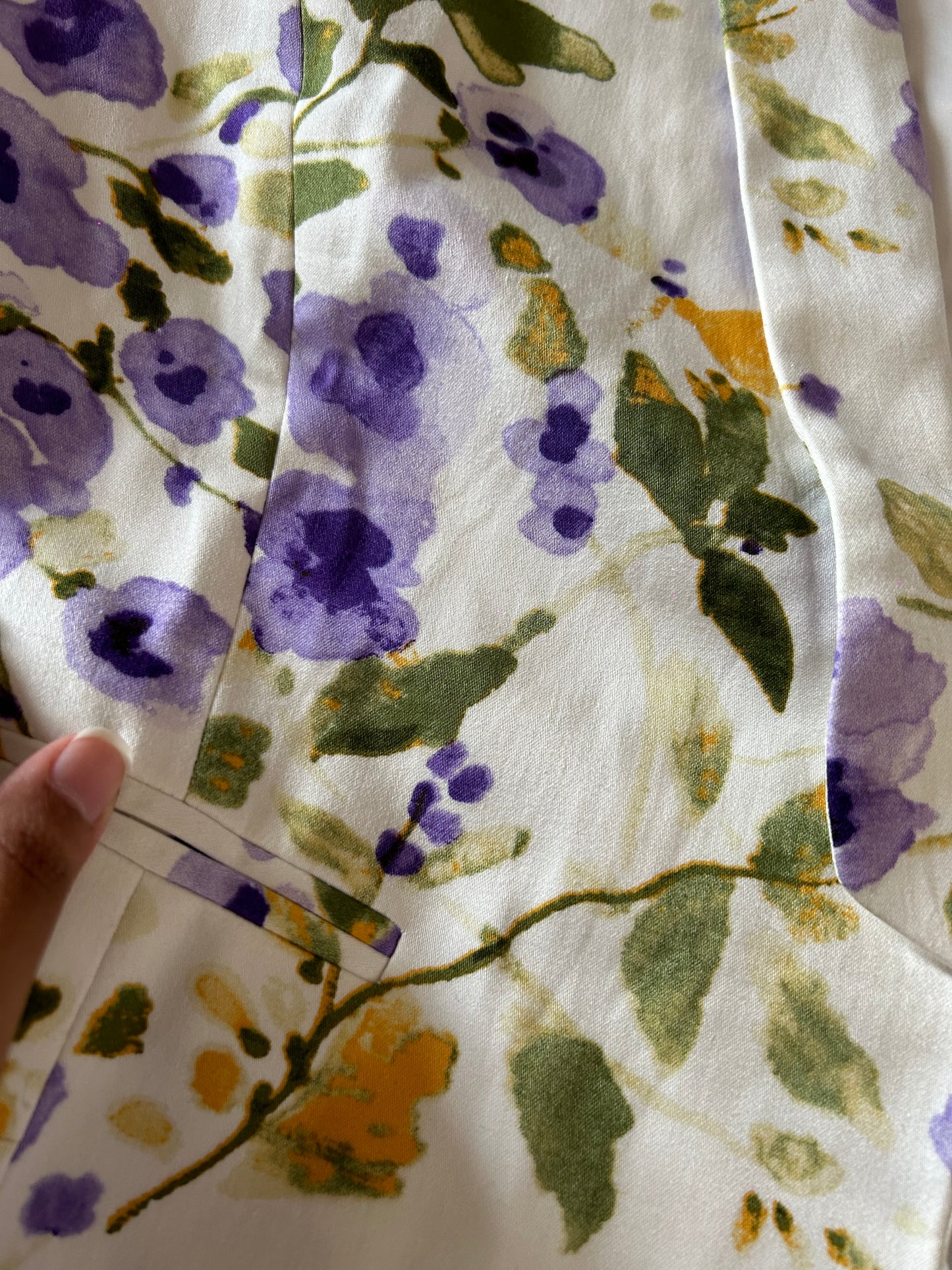 Vintage Isabella DeMarco Floral Water Colour Print Blazer With Single Hook Closer