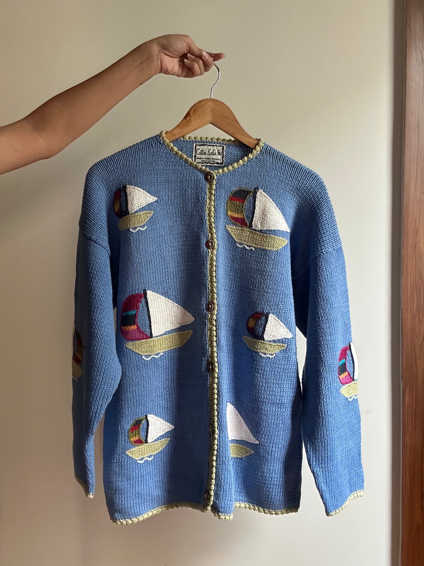 Cotton Salsa Vintage Hand Knit Cardigan