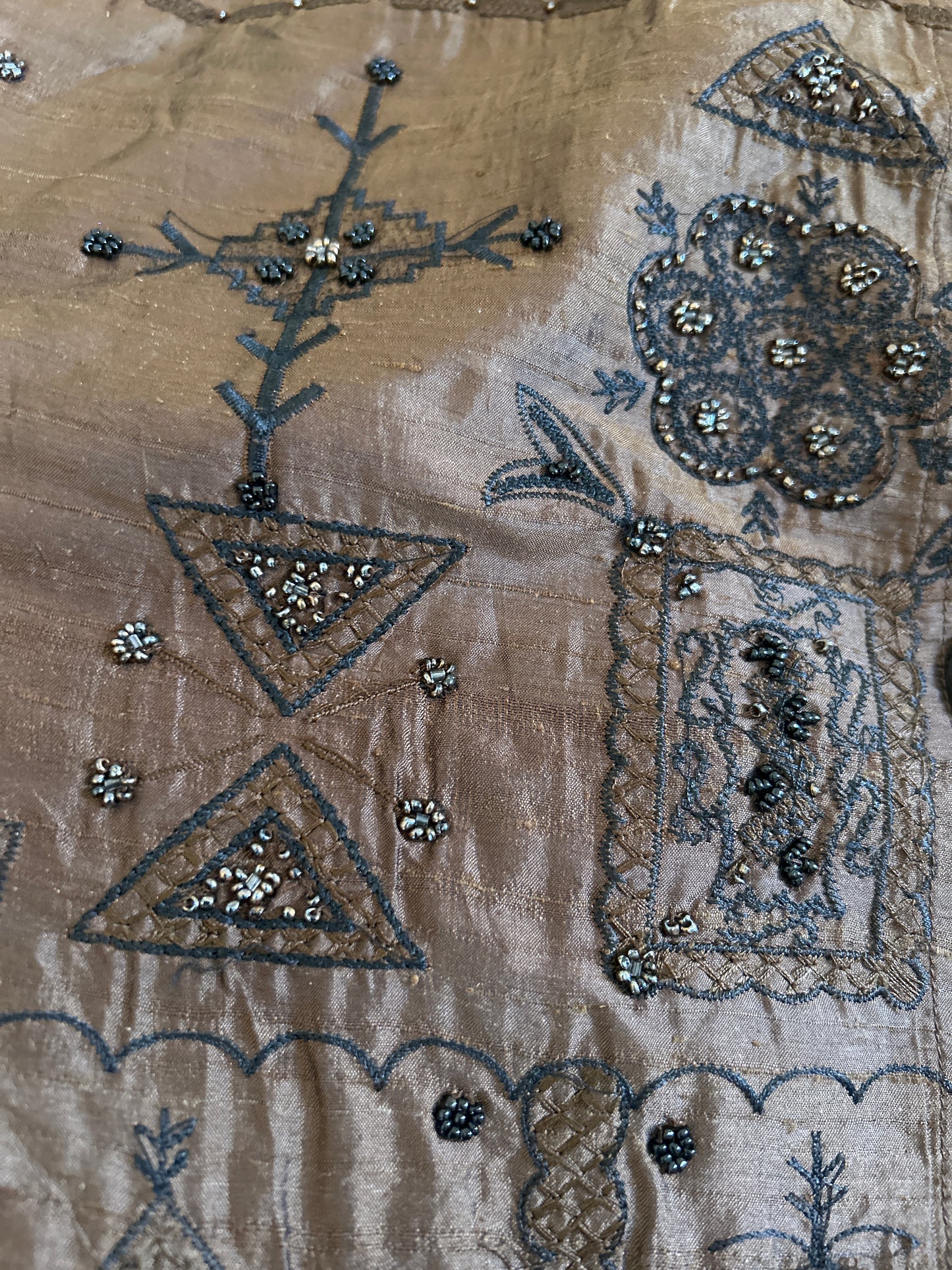 Chico’s Design Vintage All Beaded and Embroidered Silk Shaket