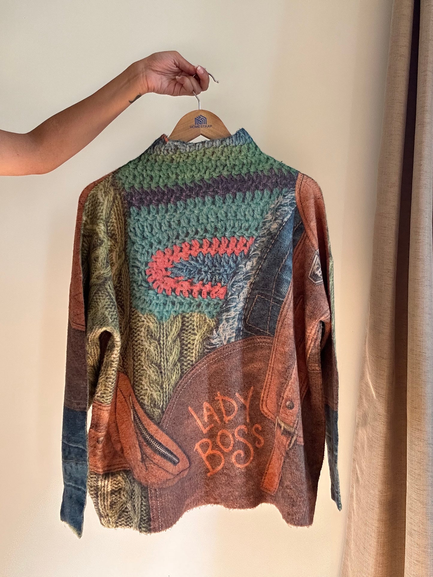 Vintage Printed Knit Pullover
