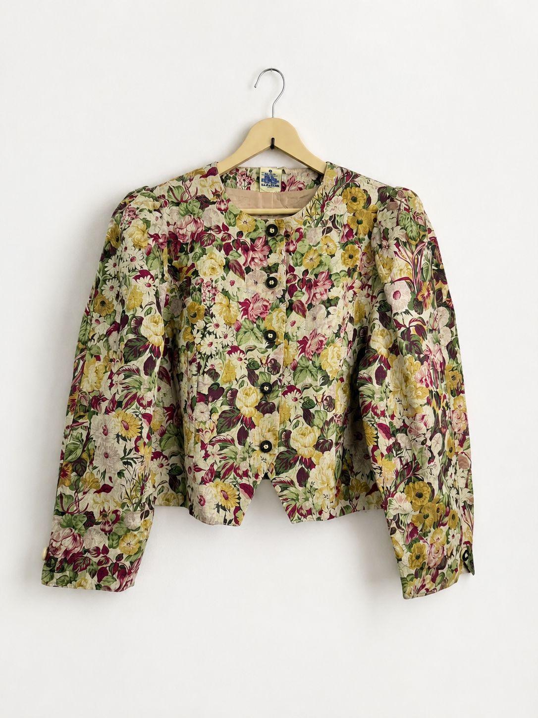 Vintage Floral Tapestry Cropped Jacket