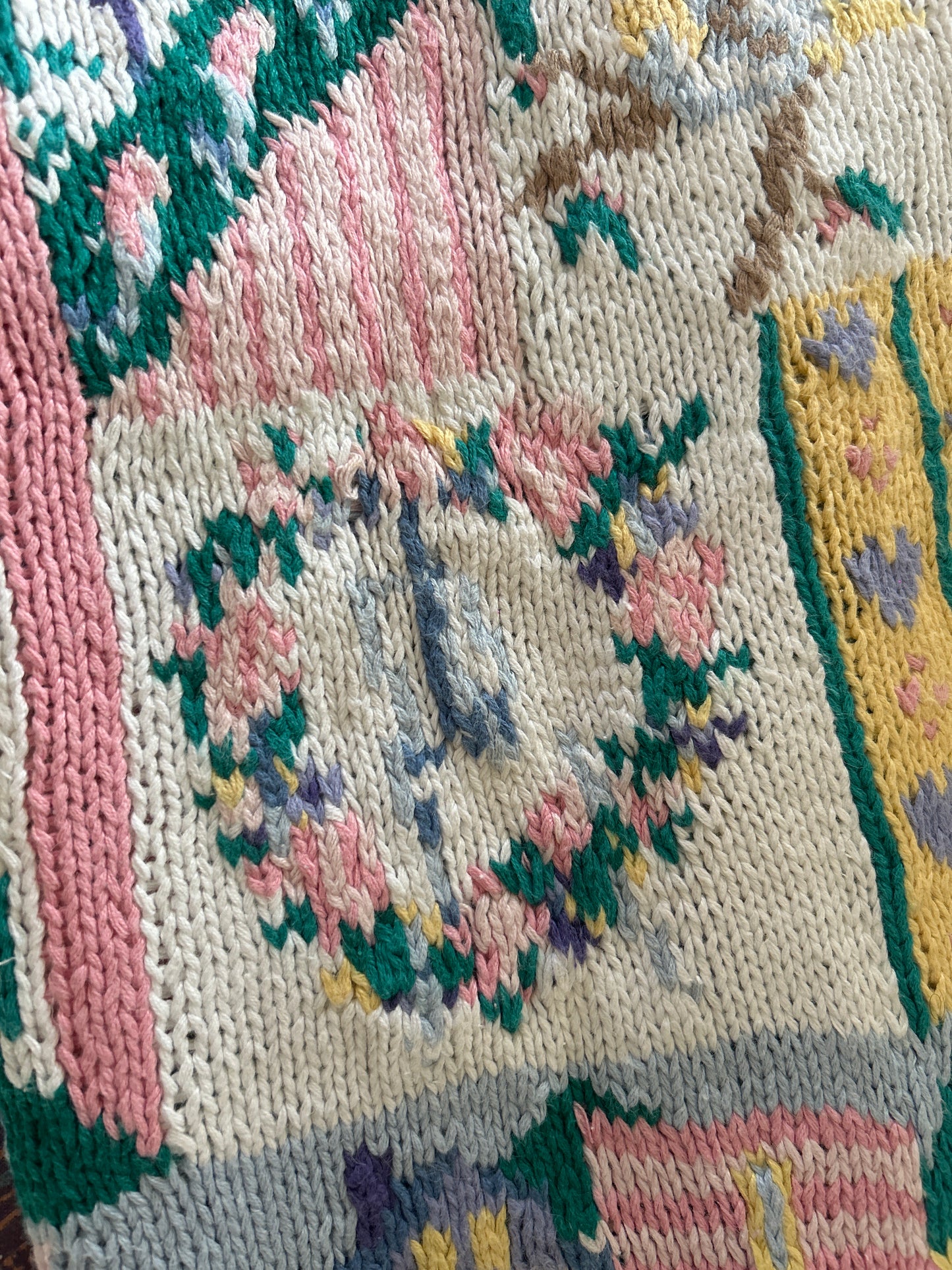 Vintage The Eagle’s Eye Hand Knit Cardigan With Embroidery and Bead Work
