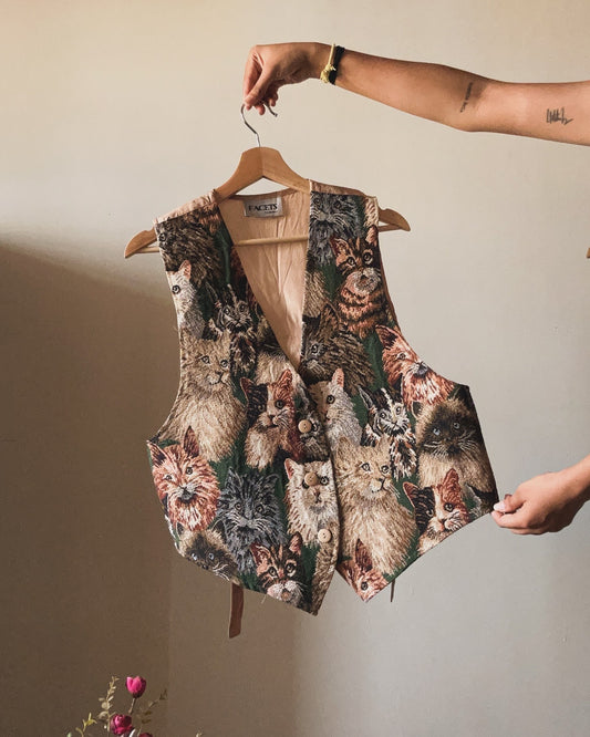 Facets Vintage Cat Vest