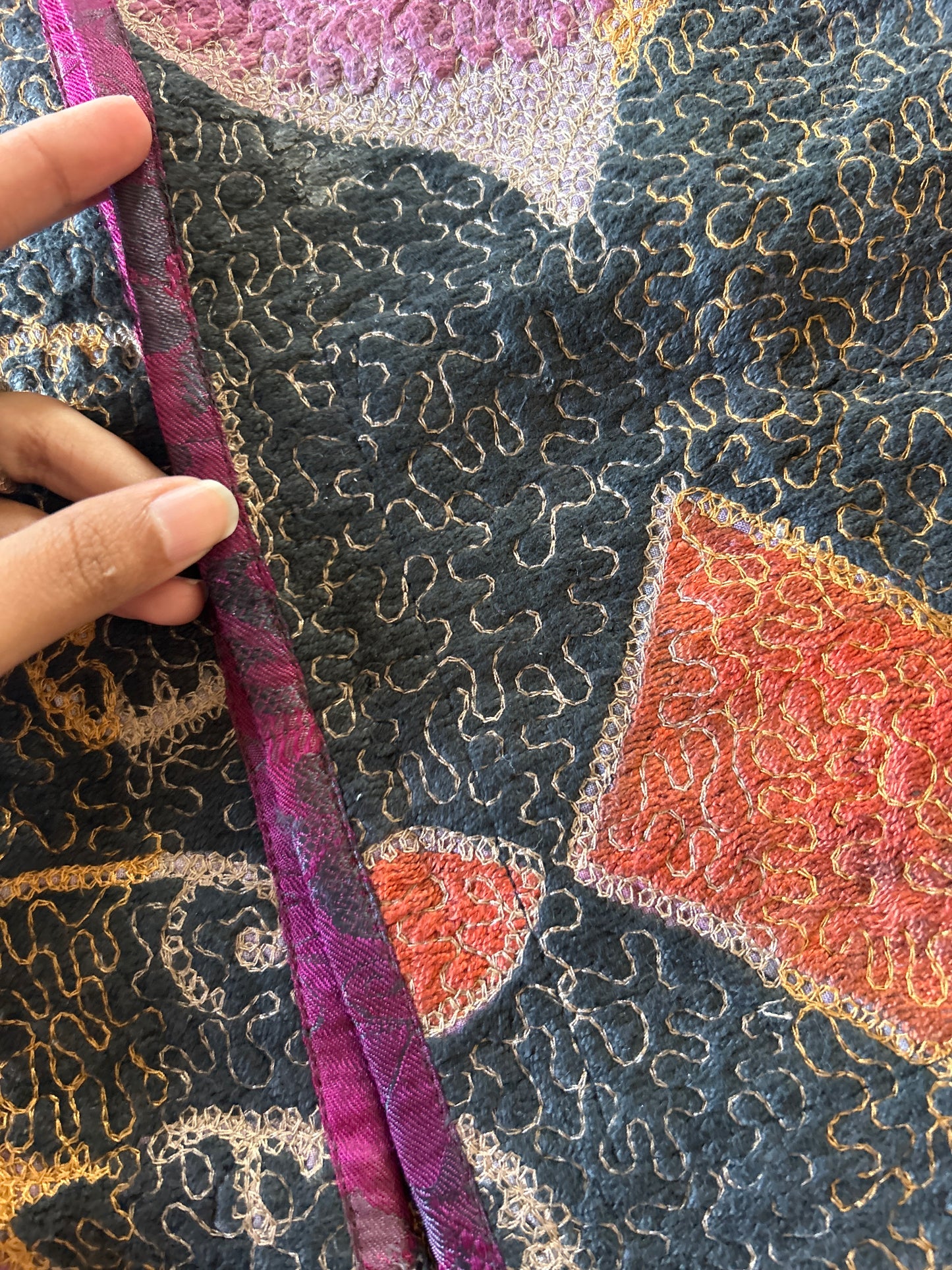 Vintage All Embroidered Front Open Vest