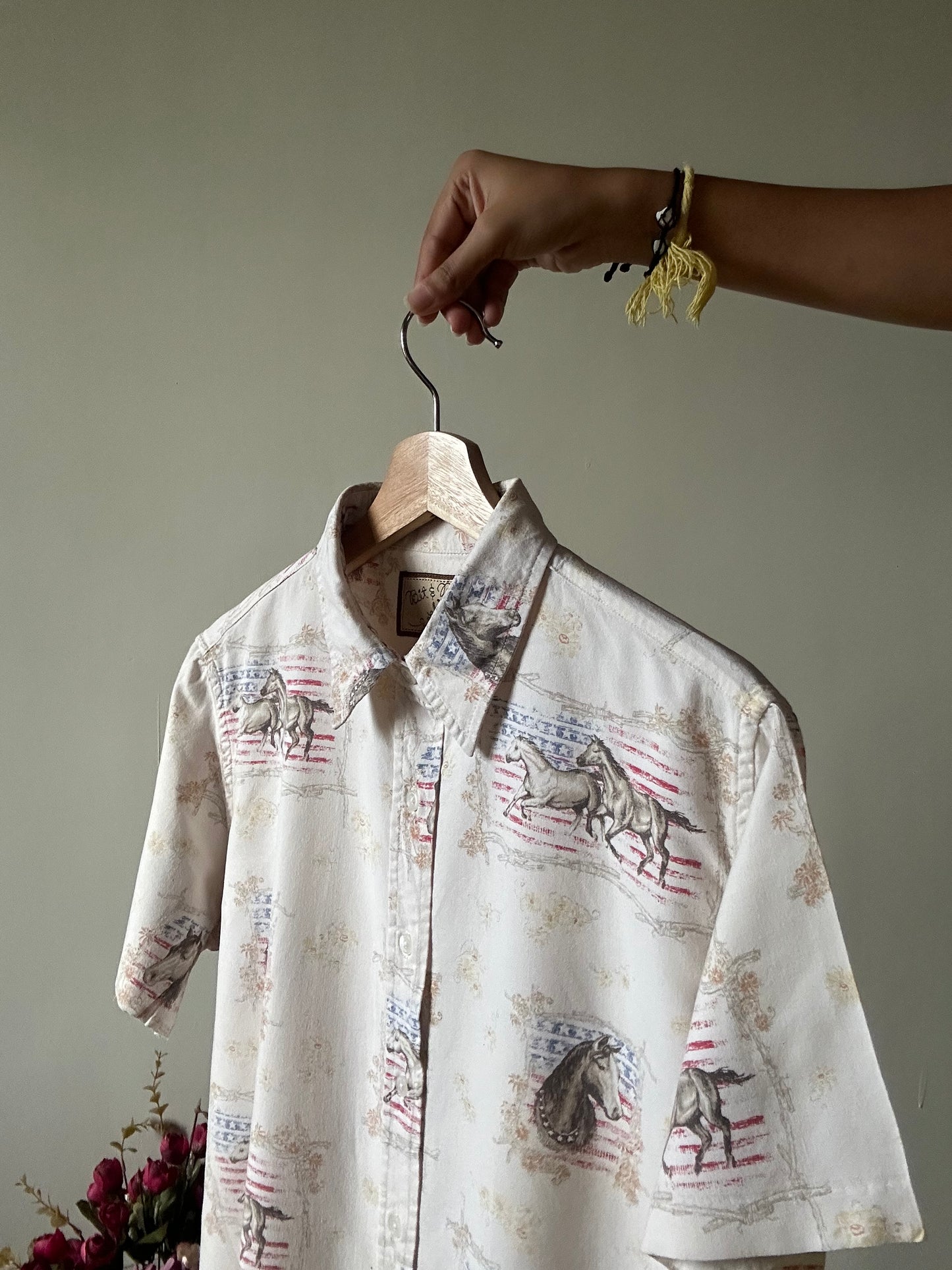 Bite & Bridle Vintage Racing Horse Print Shirt