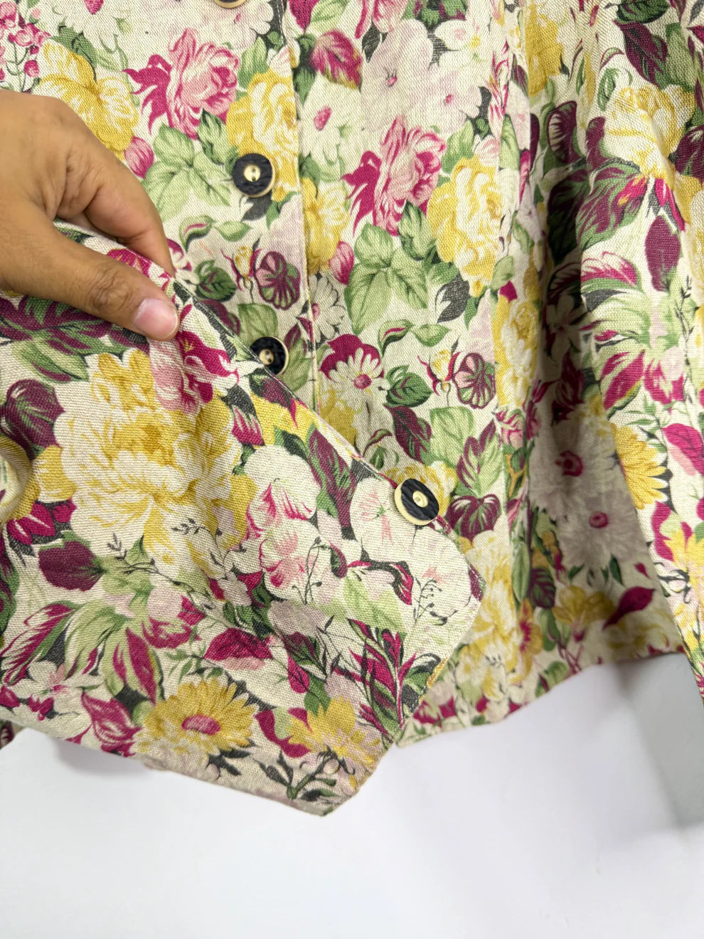 Vintage Floral Tapestry Cropped Jacket