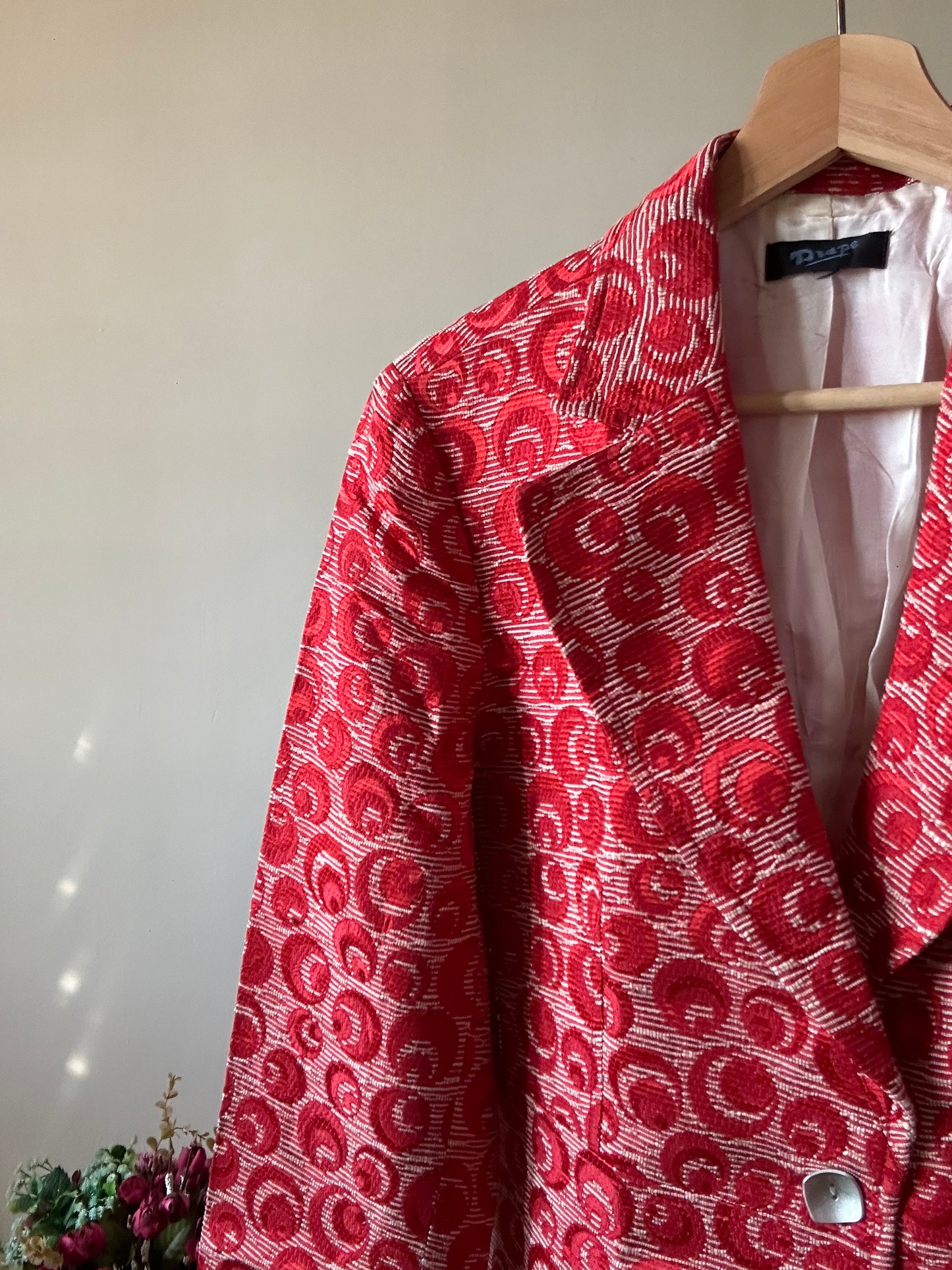 Drape Vintage Weaved Red Blazer