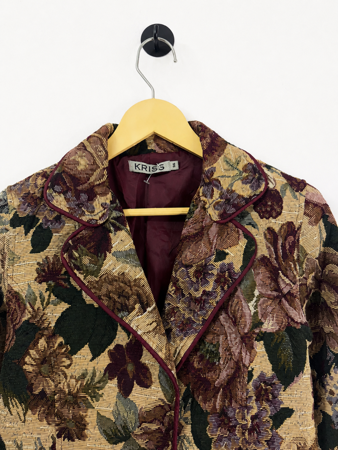 Vintage Floral Woven Tapestry Blazer