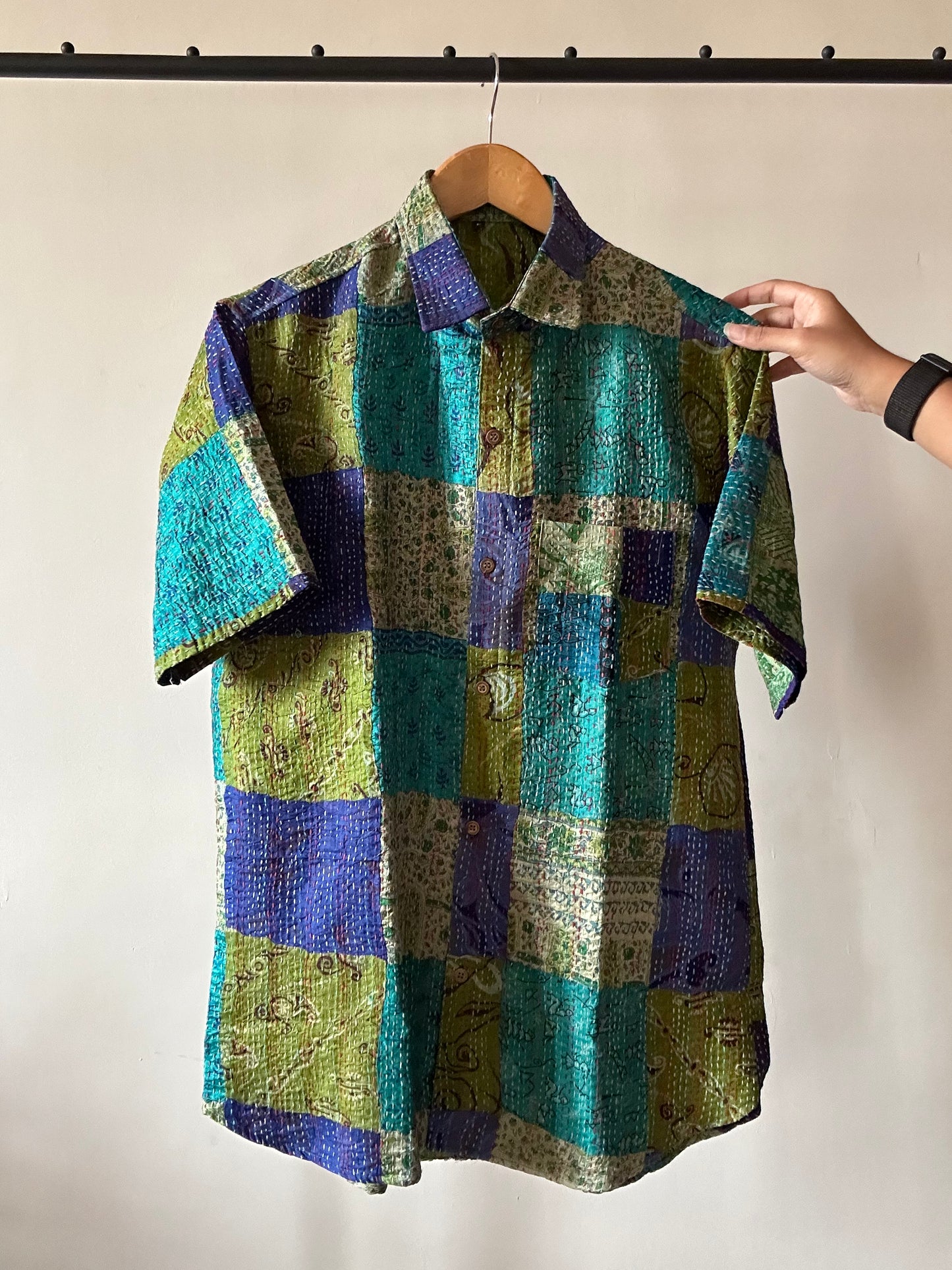 The Earth Patch Work Kantha Embroidery Shirt