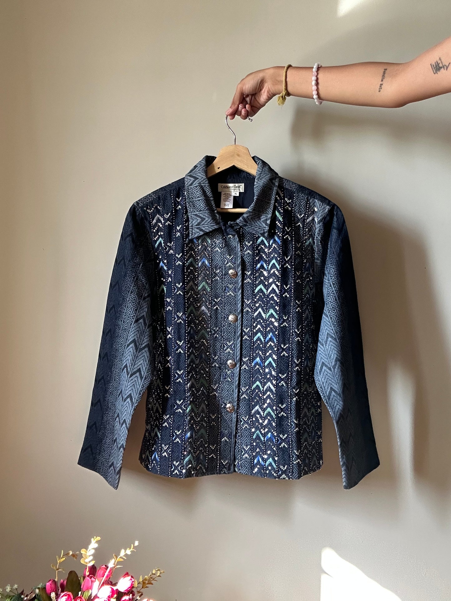 Coldwater Creek Vintage All Beaded And Embroidered Shaket