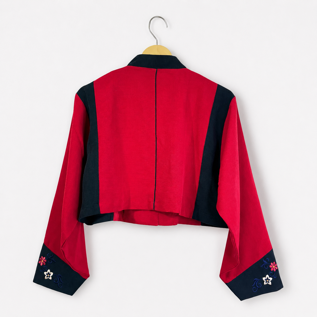 Vintage Embroidered Korean Cropped Jacket