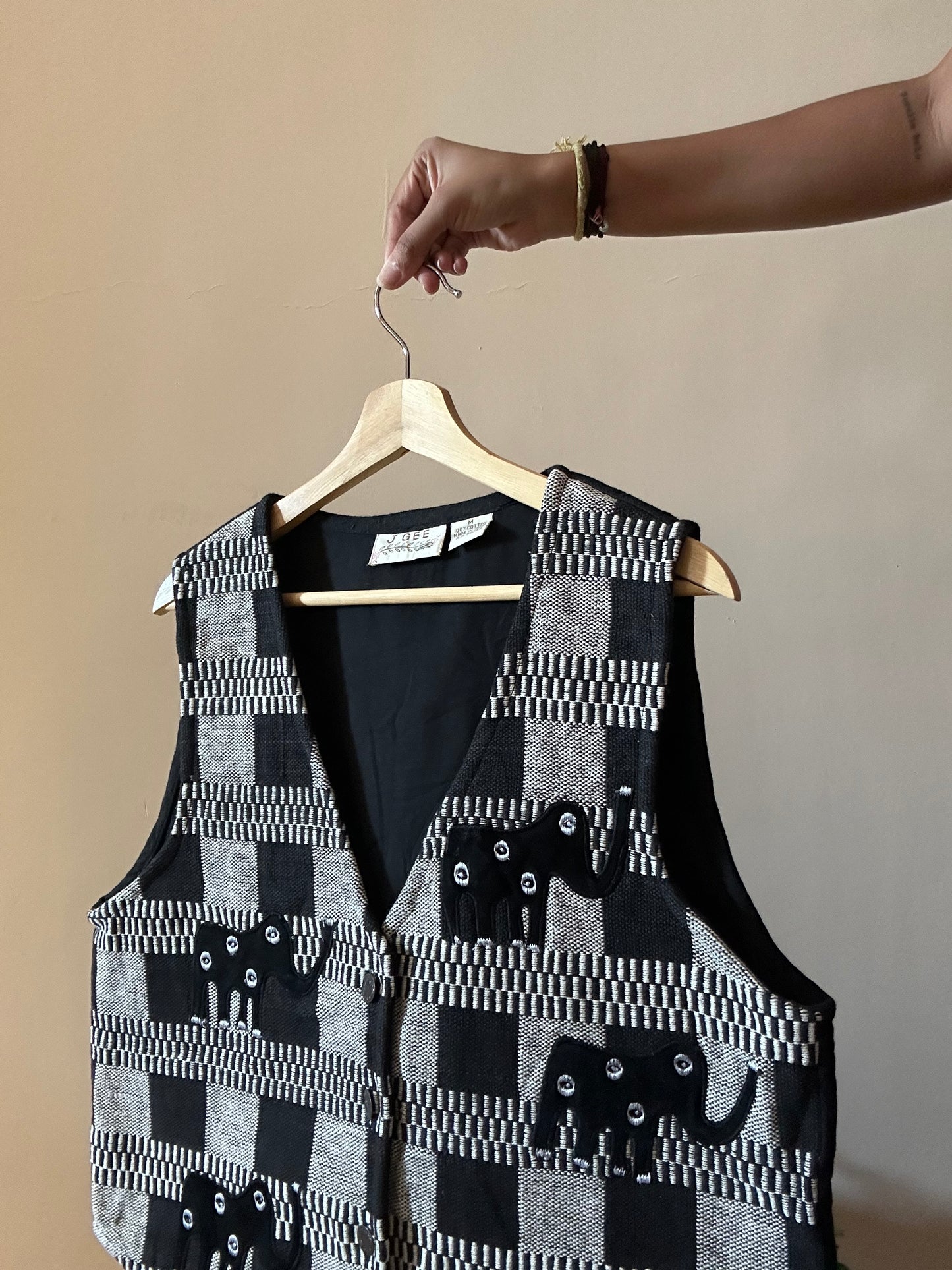 Vintage JGEE All Weaved and Patch Work Vest