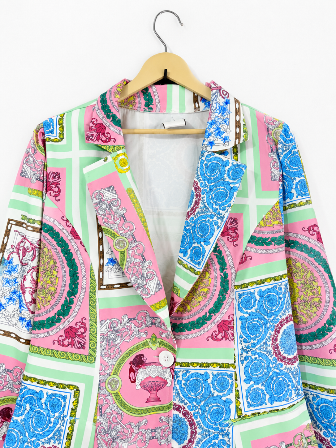Vintage Riviera Scarf Print Blazer