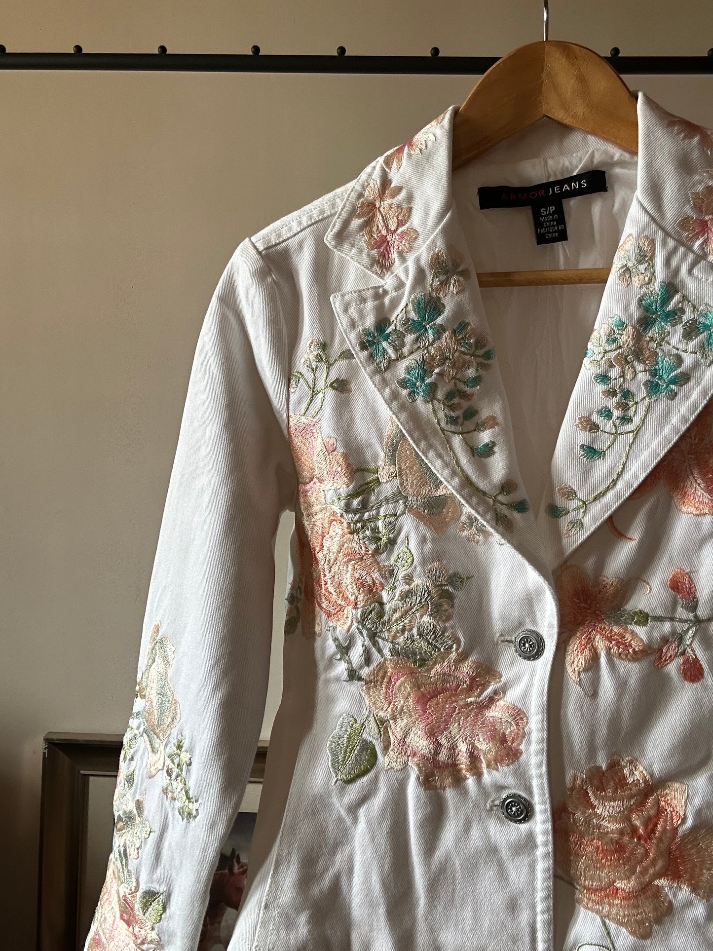 Vintage Armor Jeans Denim Embroidered Jacket