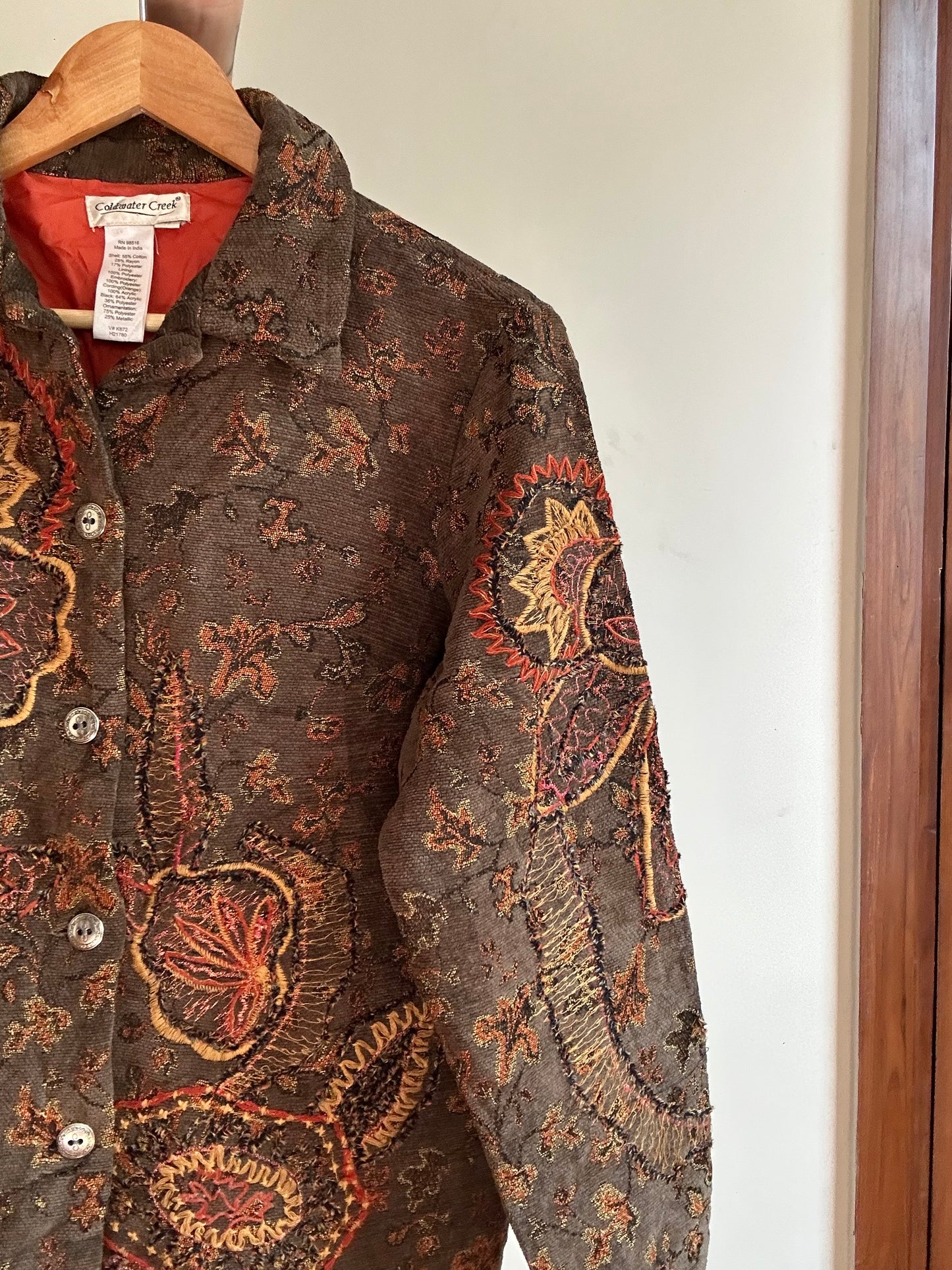 Vintage Coldwater Creek All Embroidered Shaket