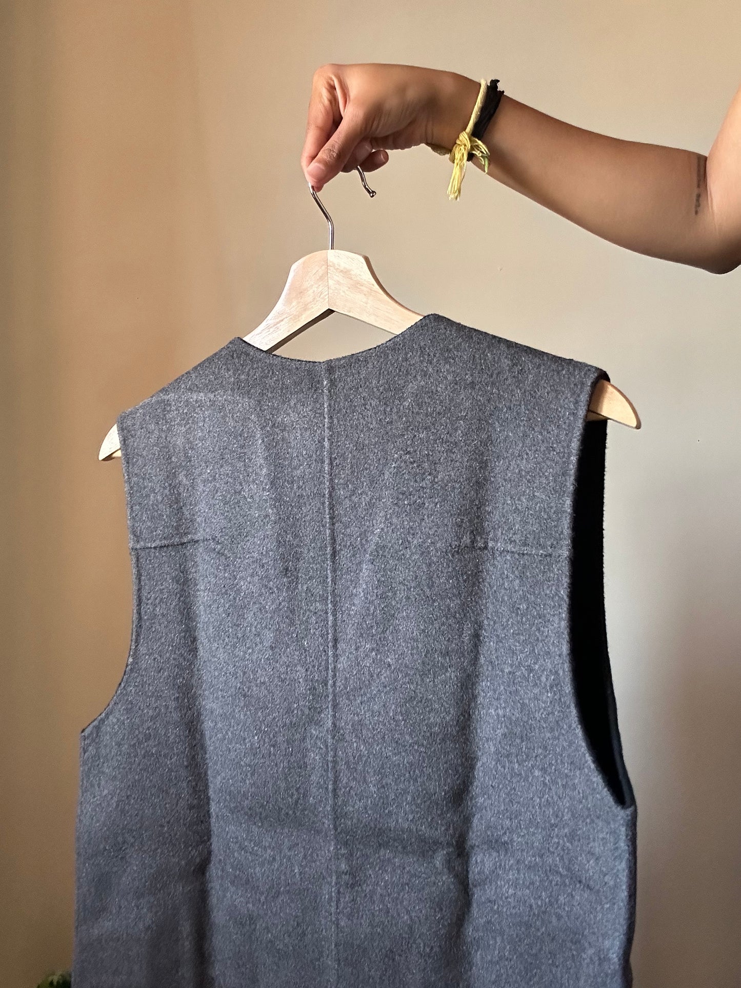 Vintage Woollen Reversible Long Vest