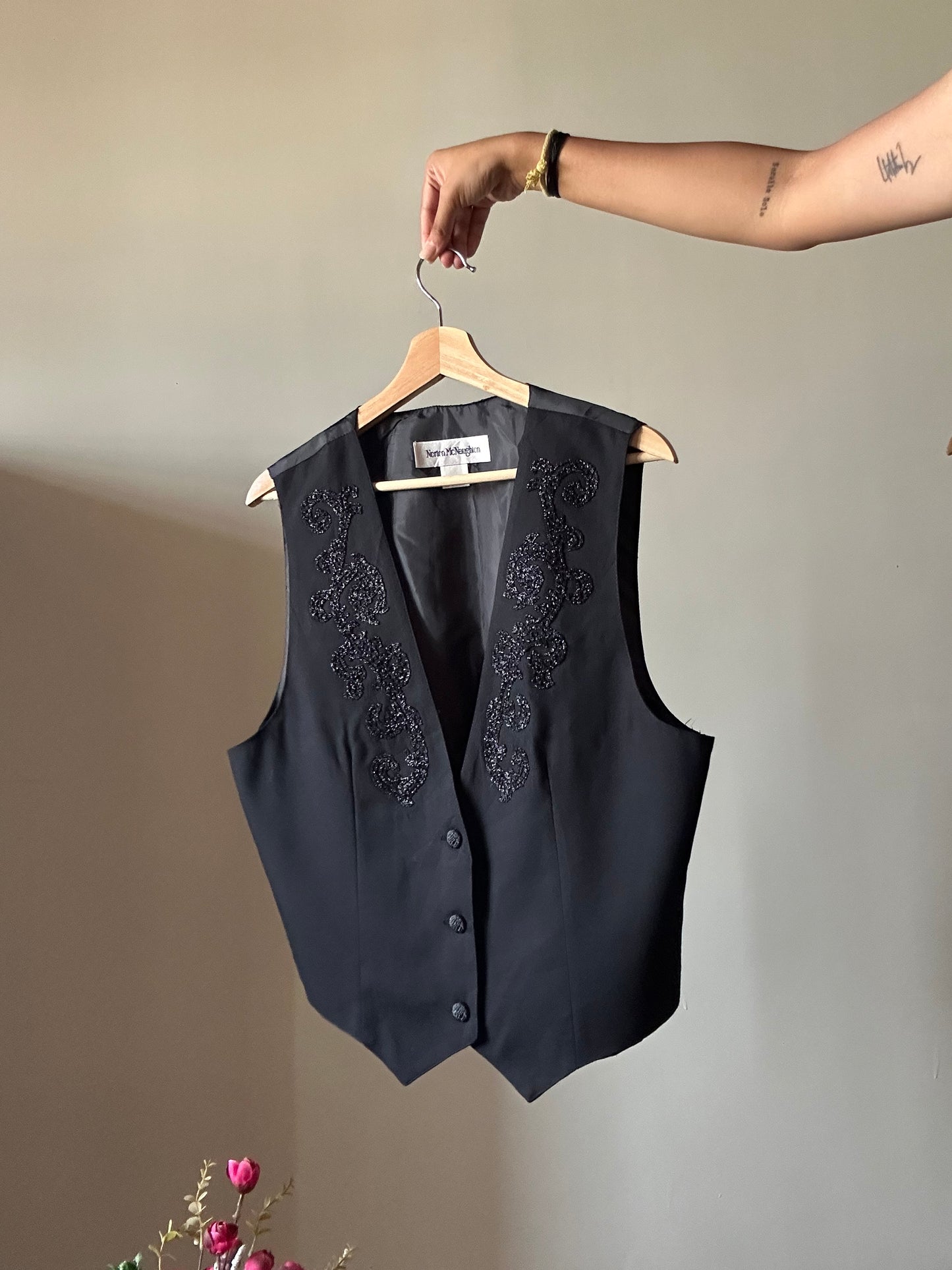 Norton McNaughton Vintage 3D Print Detail Vest