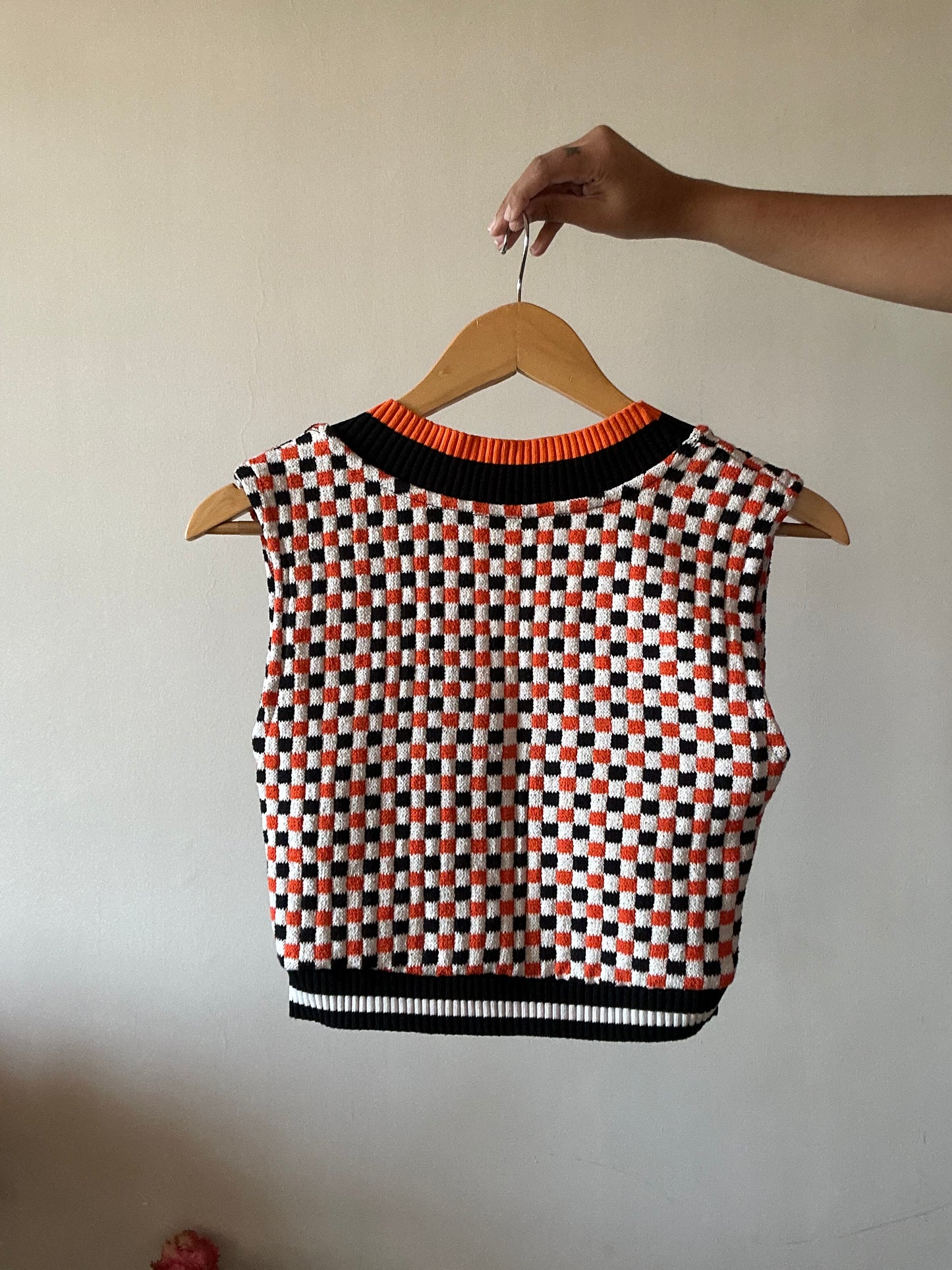 Zara Checked Sweater Vest