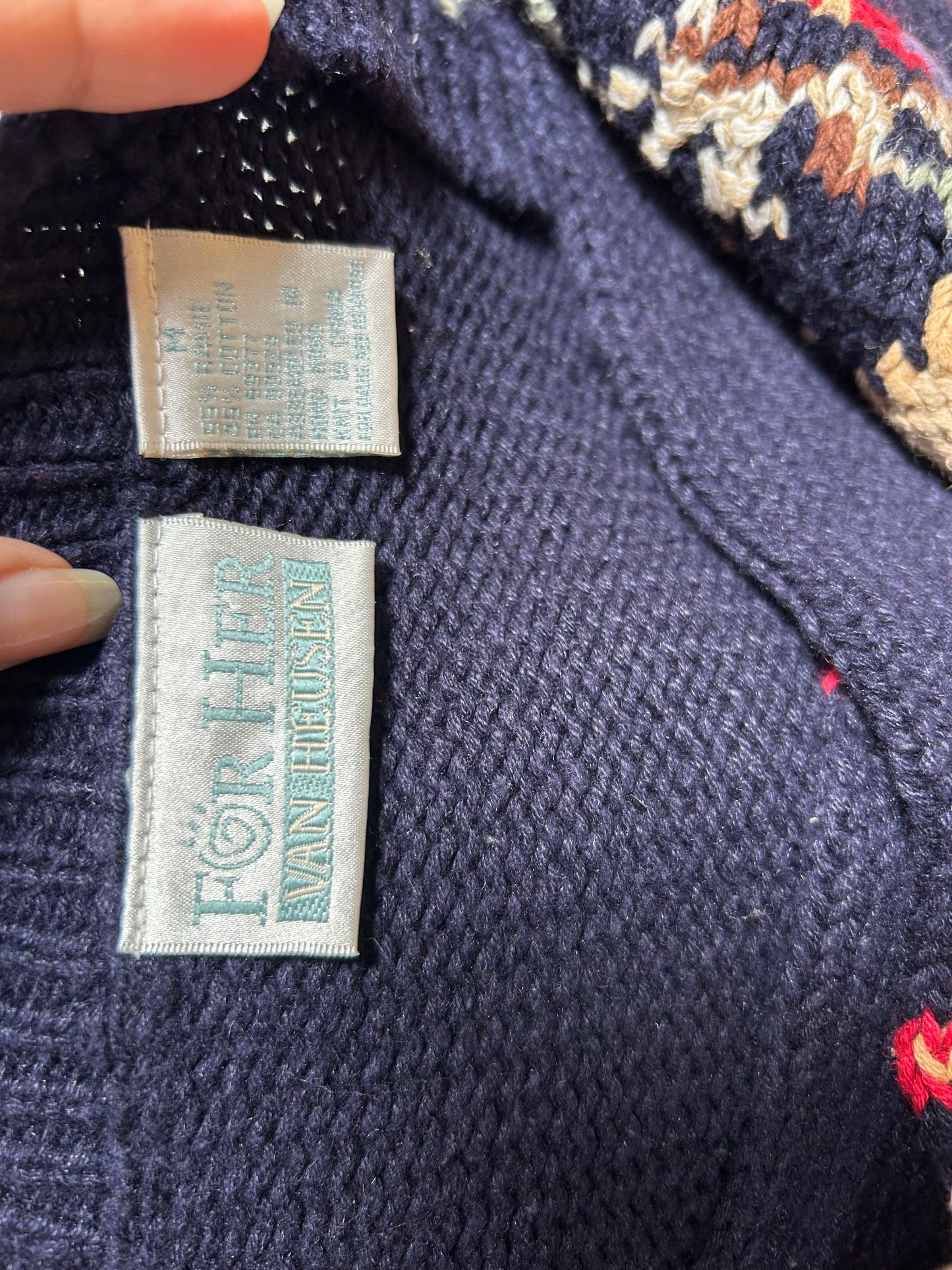 Vintage Van Heusen Knit Cardigan With Embroidery