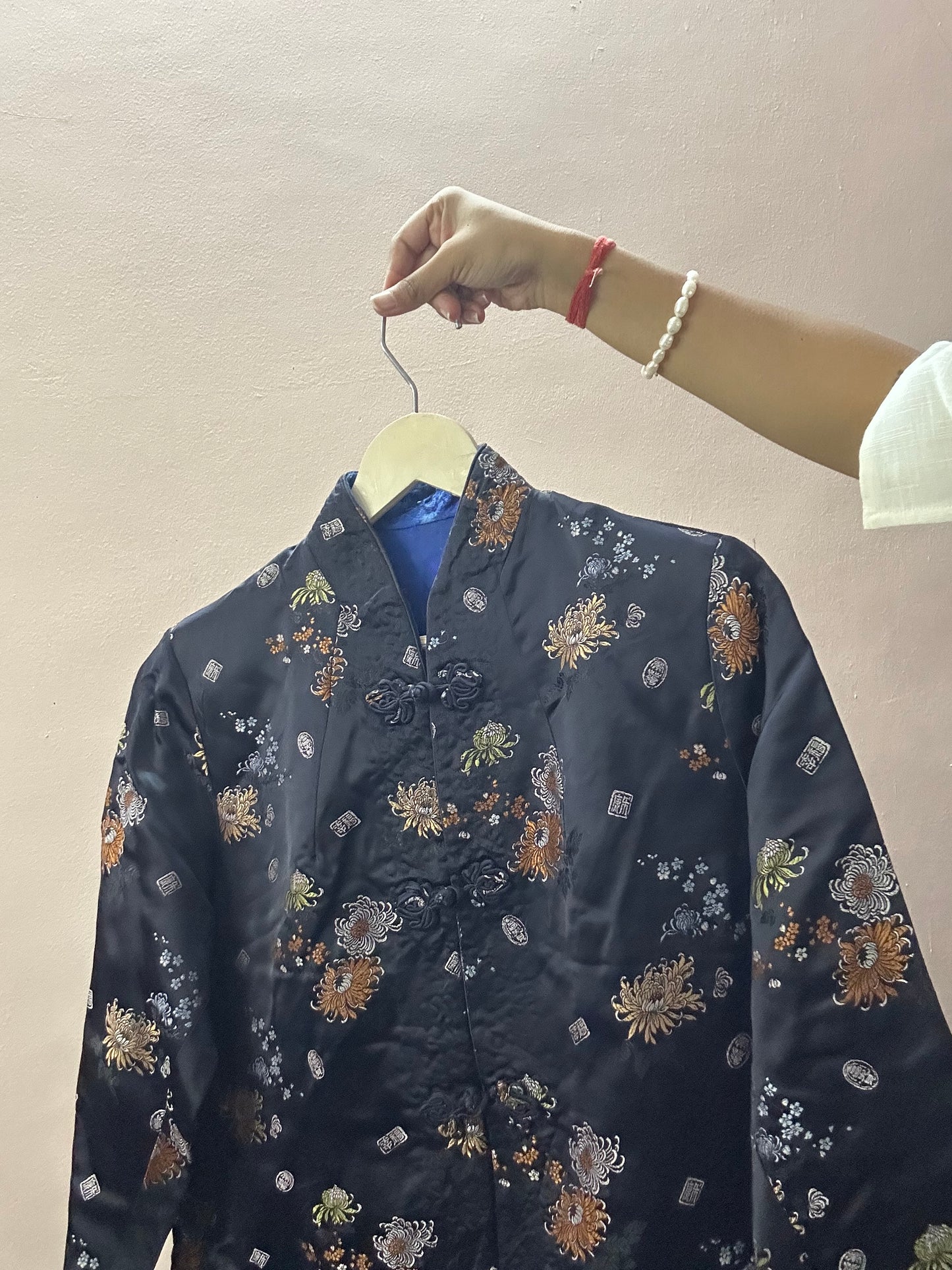1990s Shanghai inspired evening wear reversible shaket