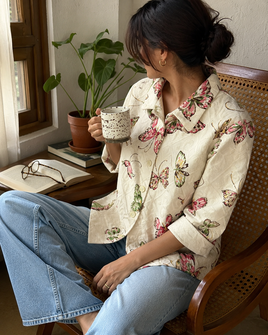 Butterfly Garden Vintage Jacket