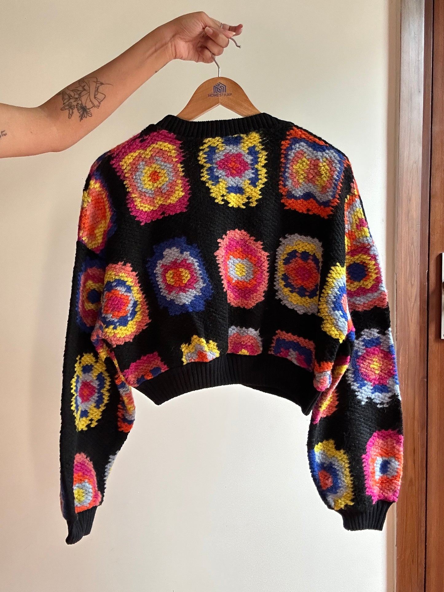 Bershka Weaved Knit Cropped Cardigan