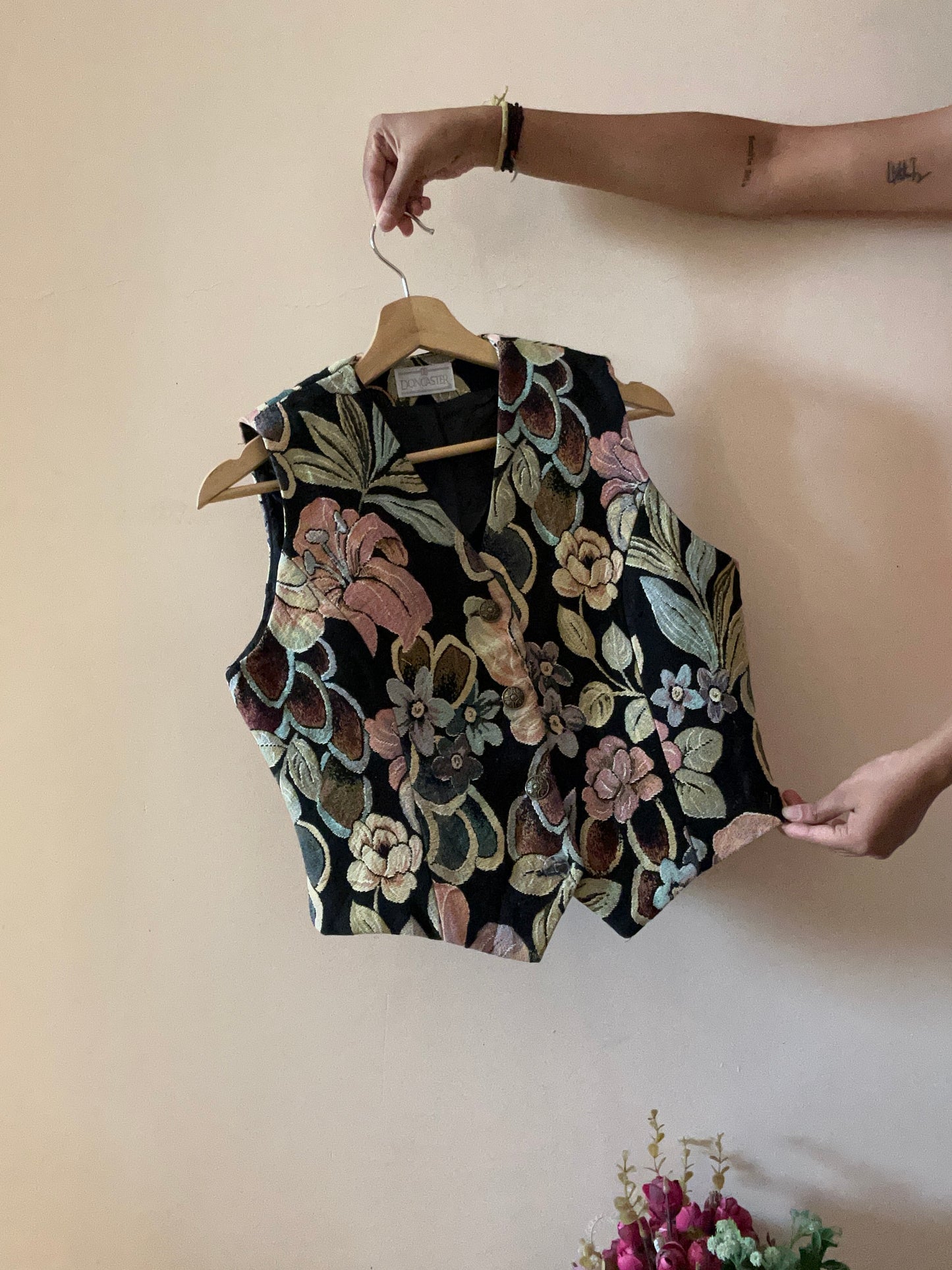 Vintage Doncaster Jacquard Floral Vest