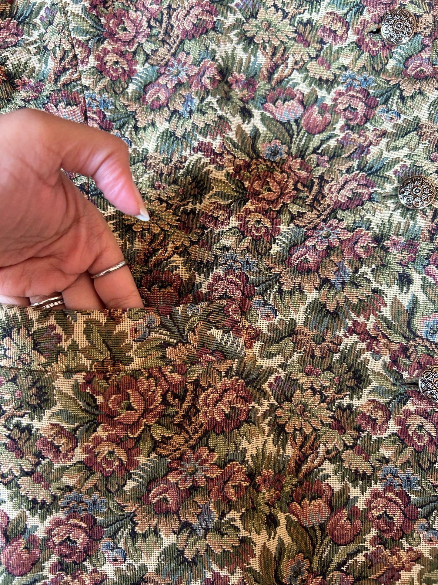 Vintage Floral Jacquard Blazer